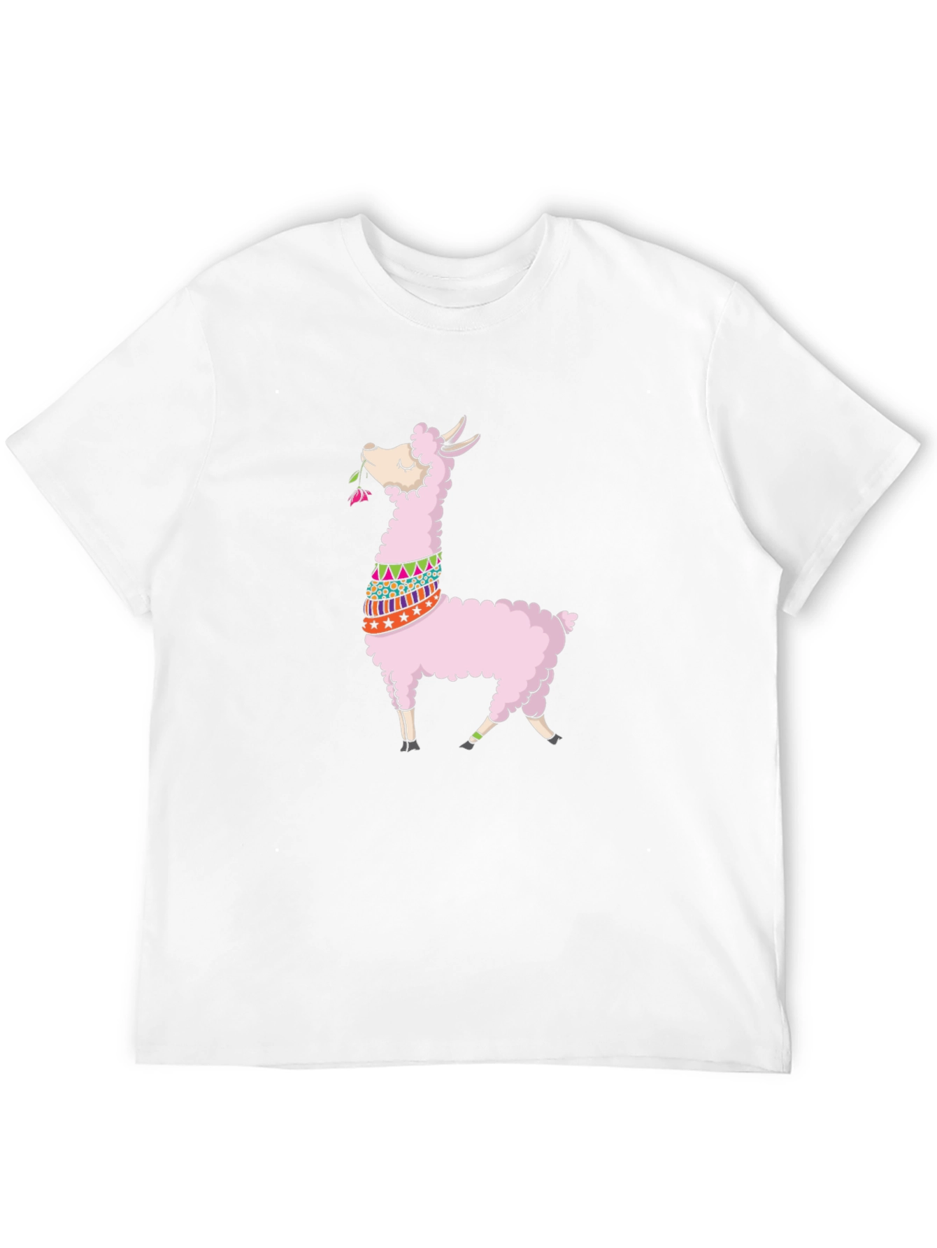 Llama Graphic Tee - Black Cotton T-Shirt