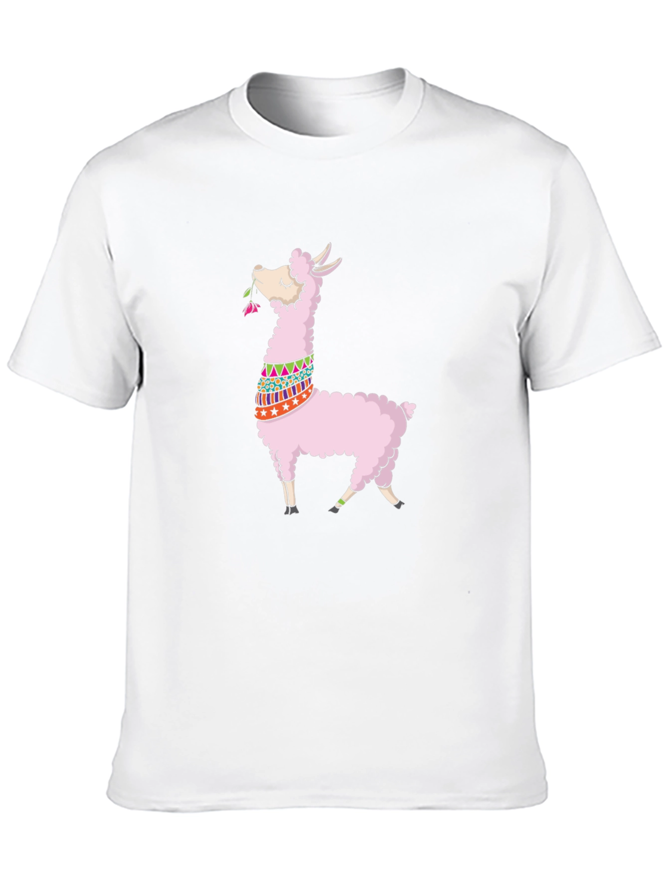Llama Graphic Tee - Black Cotton T-Shirt