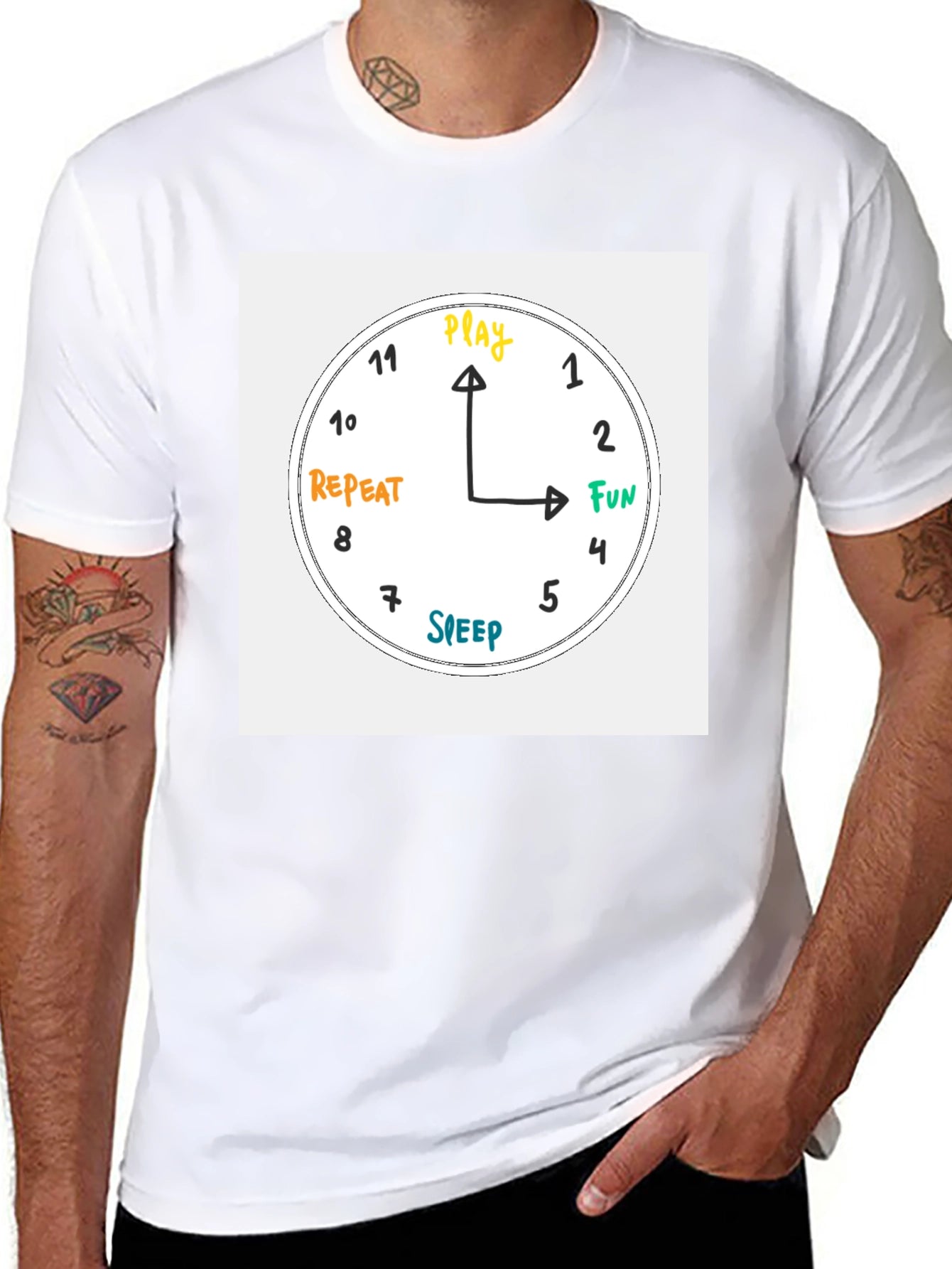 Play Time Clock Graphic T-Shirt