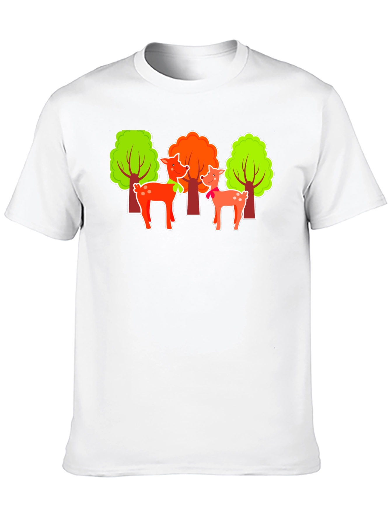 Deer & Trees Graphic Black T-Shirt