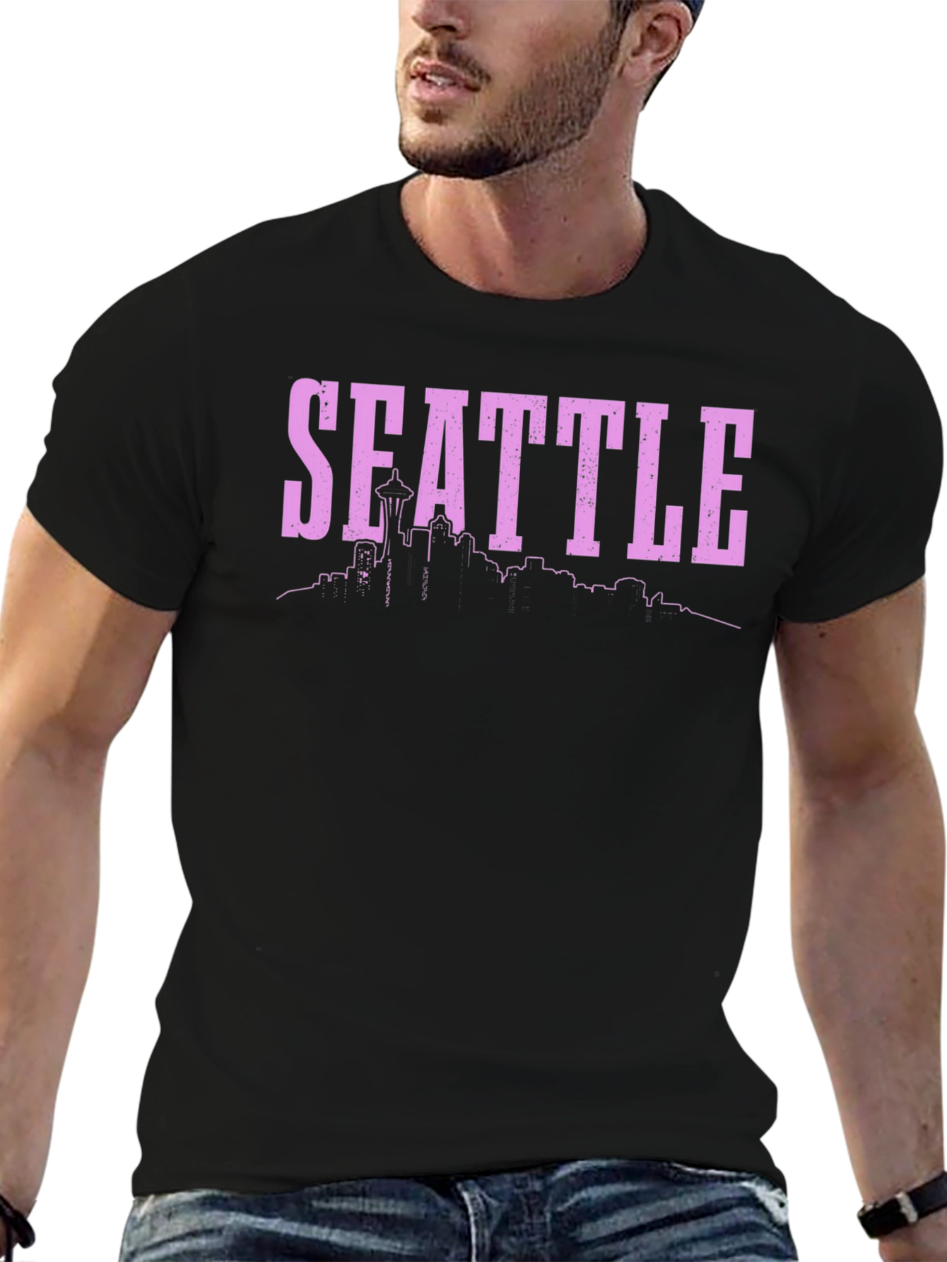 Seattle Skyline Graphic Tee - Black