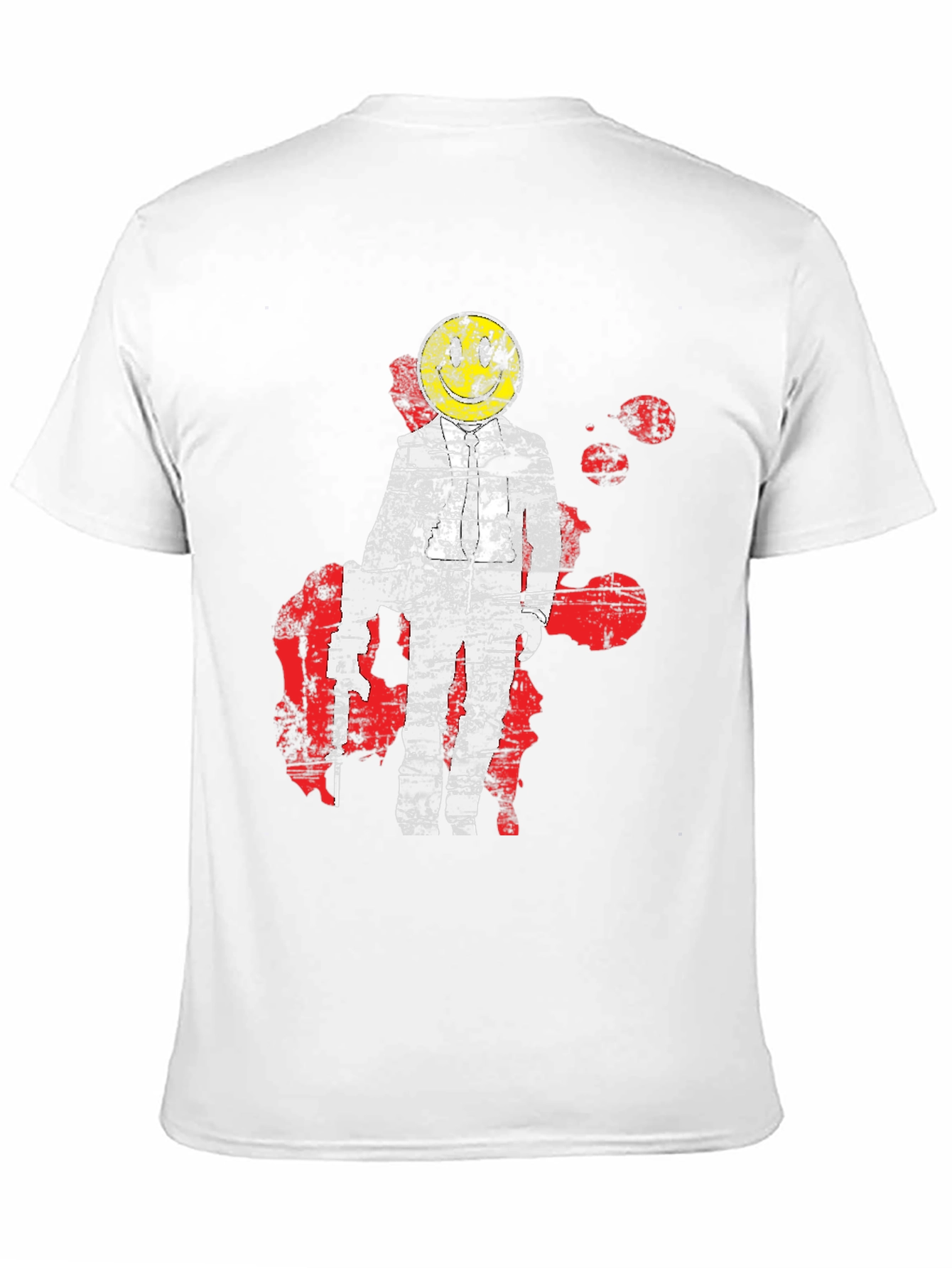 Distressed Astronaut Smiley Graphic T-Shirt