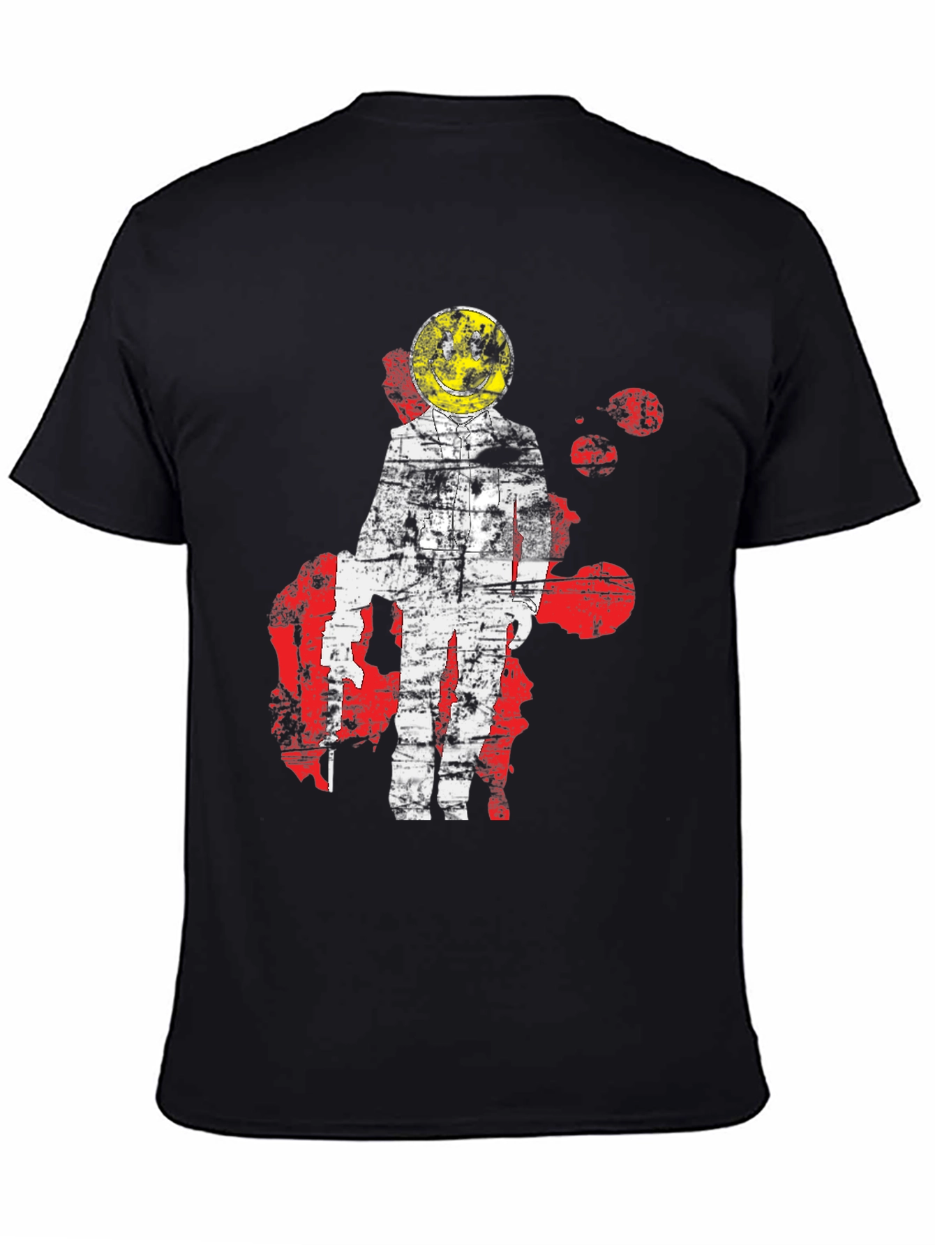 Distressed Astronaut Smiley Graphic T-Shirt