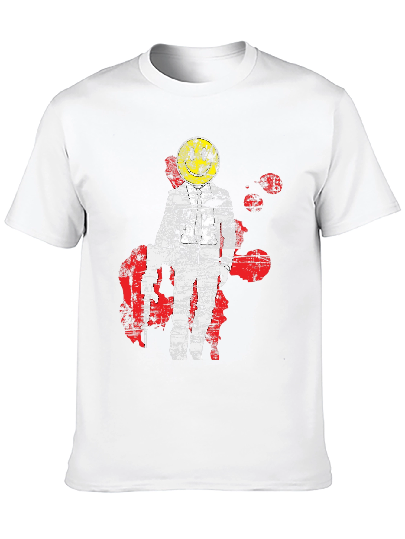 Distressed Astronaut Smiley Graphic T-Shirt
