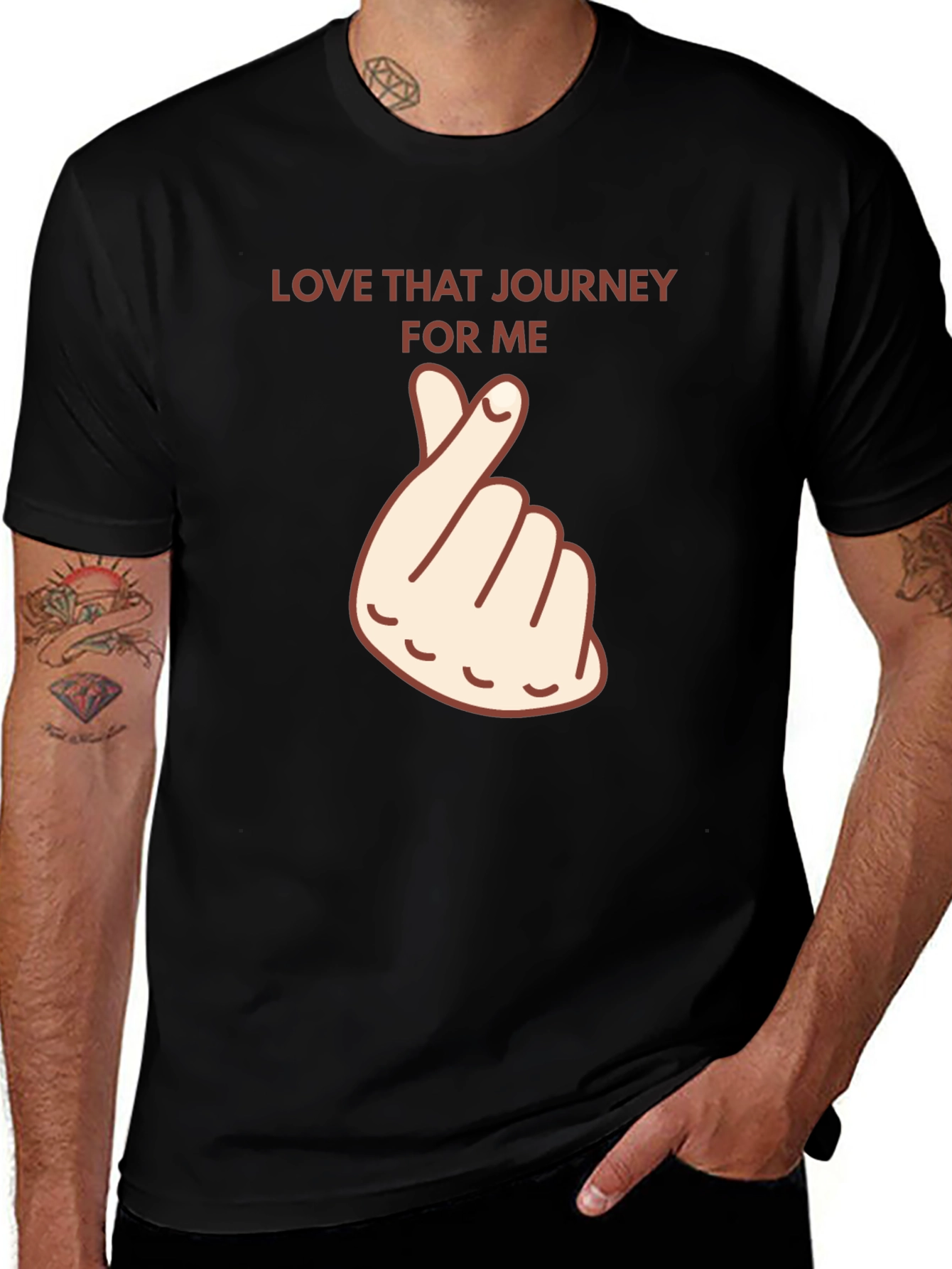 Love That Journey Heart Graphic Tee - Black