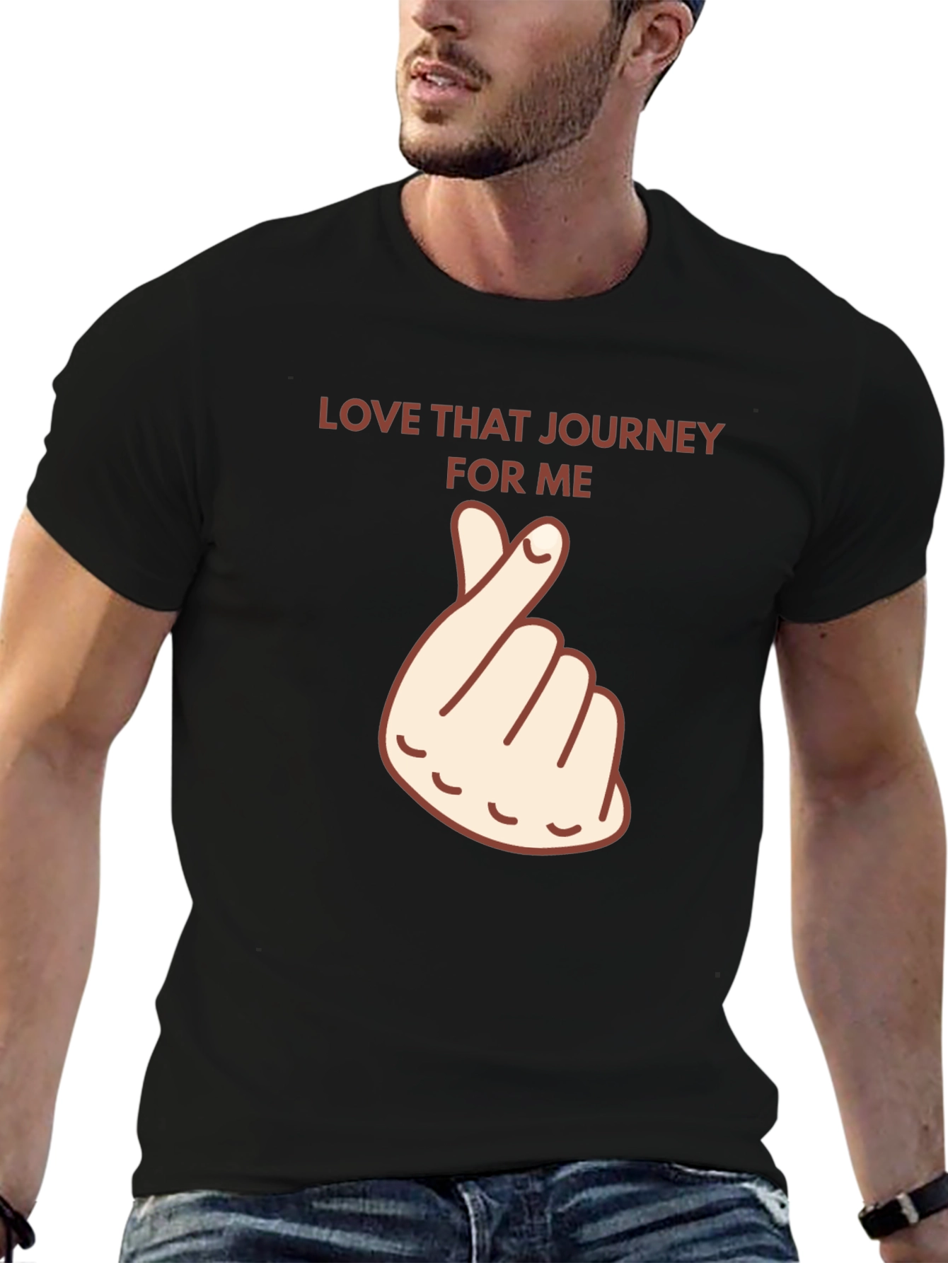 Love That Journey Heart Graphic Tee - Black