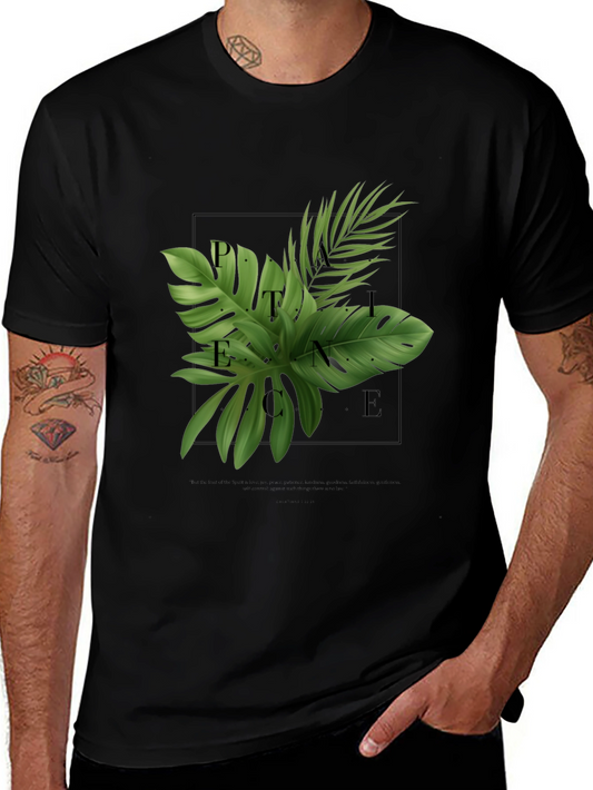 Botanical Peace Graphic Black T-Shirt