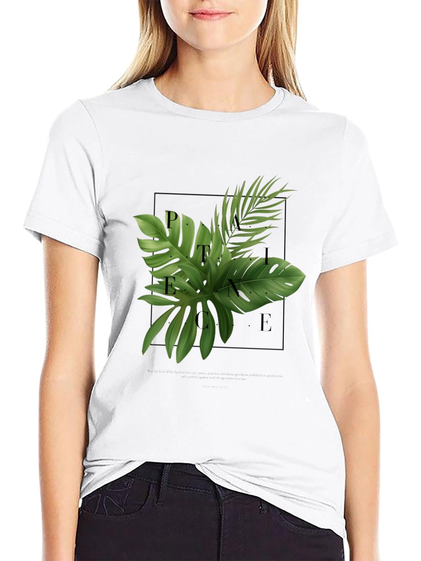 Botanical Peace Graphic Black T-Shirt