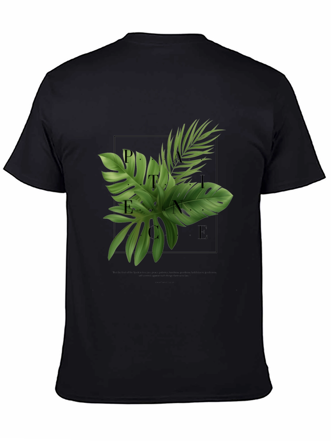 Botanical Peace Graphic Black T-Shirt