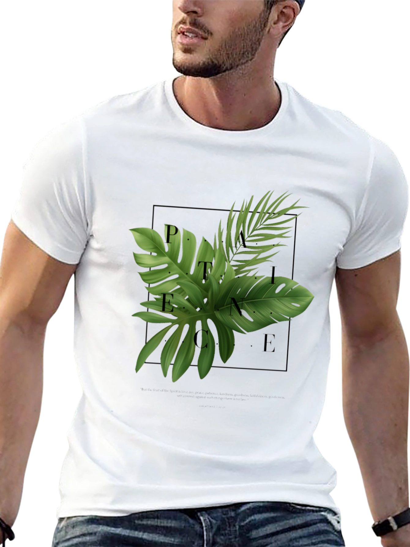 Botanical Peace Graphic Black T-Shirt