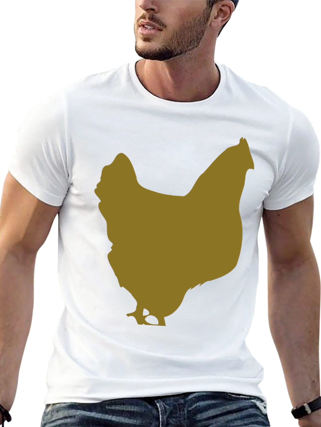 Chicken Silhouette Tee - Black Cotton Blend