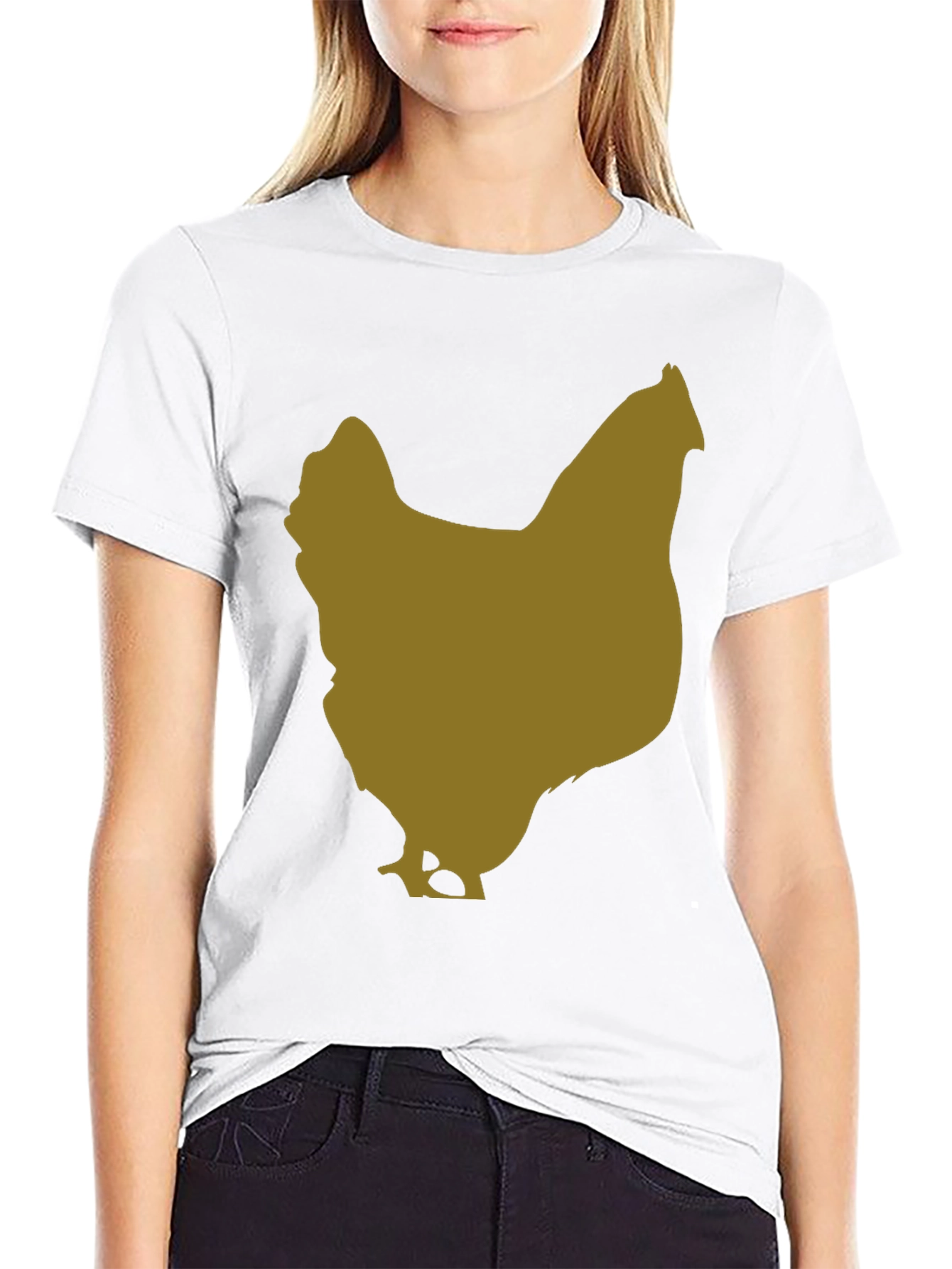 Chicken Silhouette Tee - Black Cotton Blend