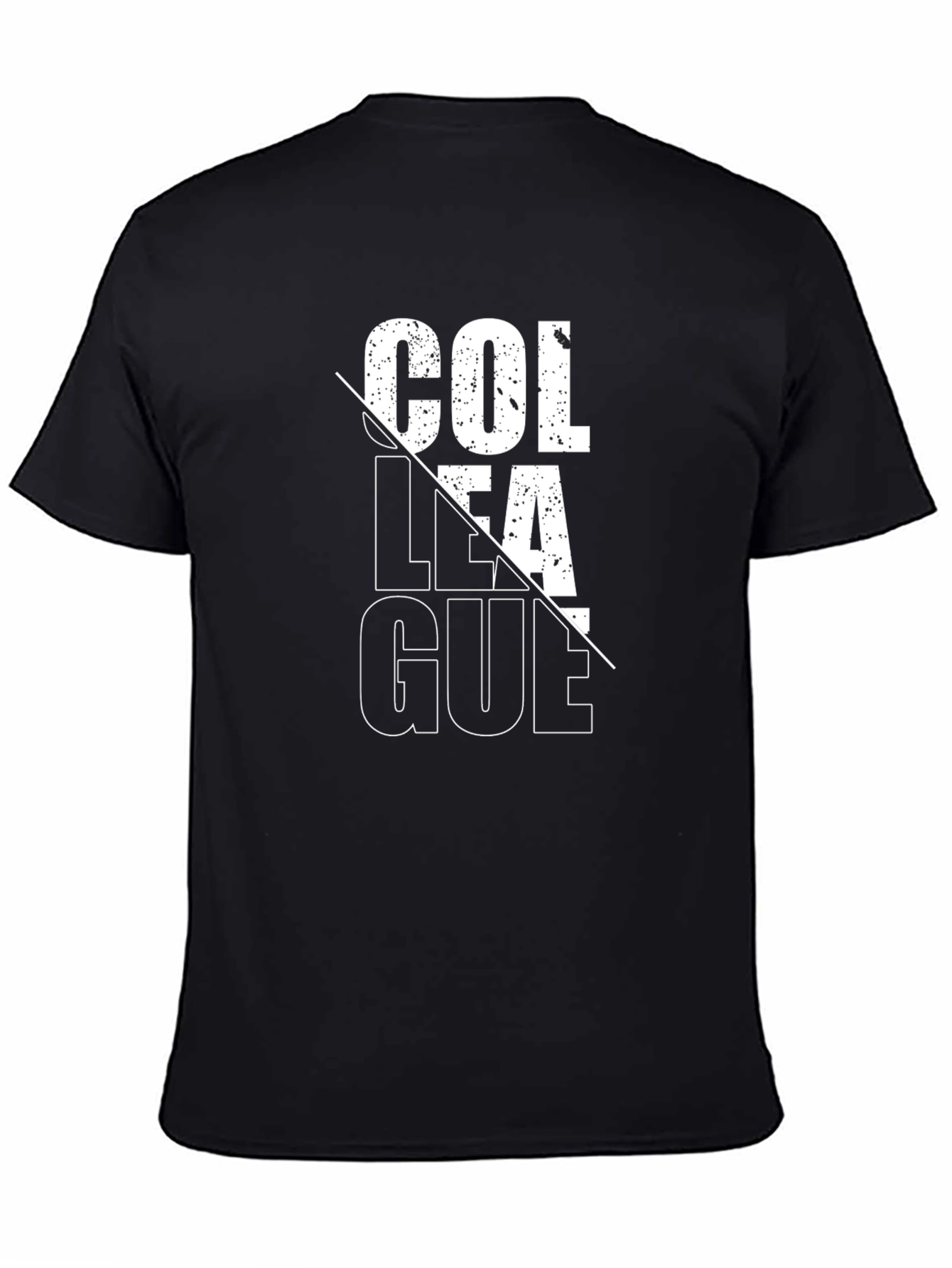 College League Graphic Print Black T-Shirt