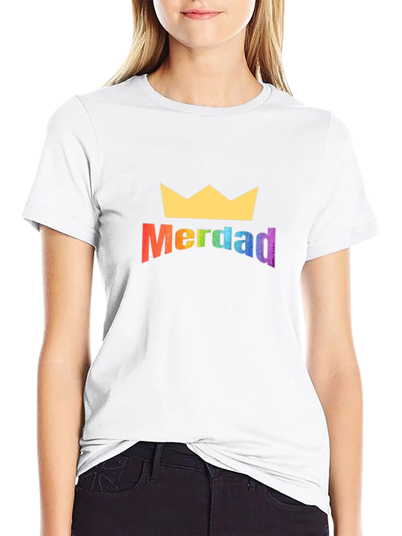 MerDAD Rainbow Crown Black T-Shirt