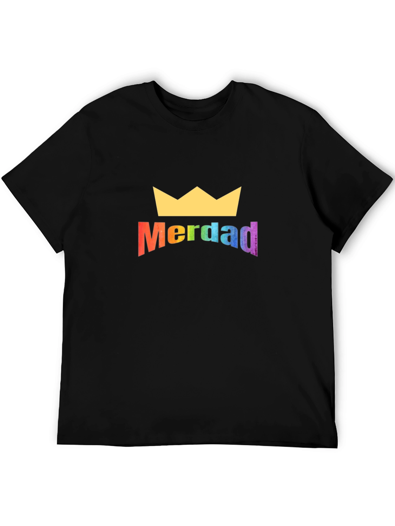 MerDAD Rainbow Crown Black T-Shirt