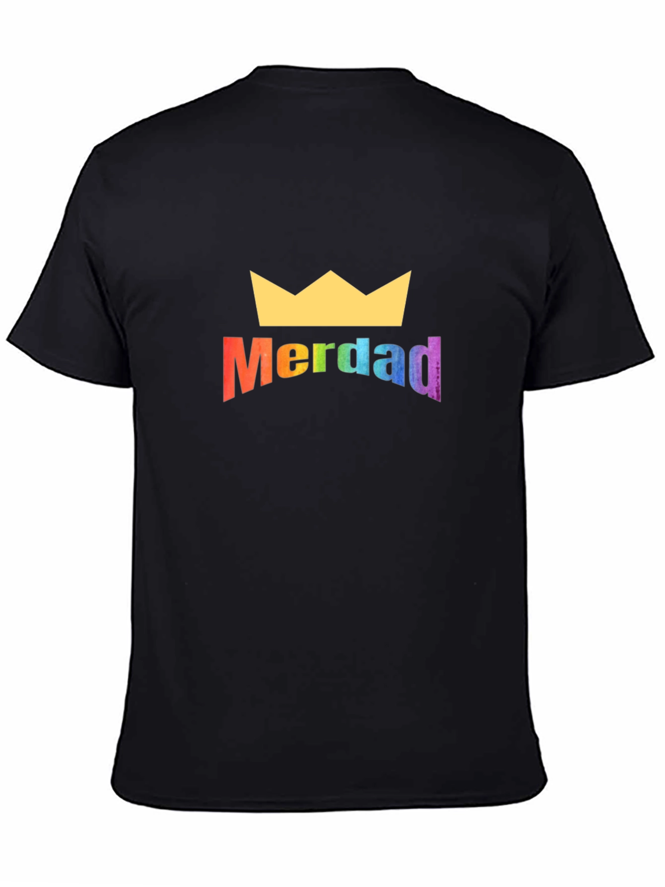 MerDAD Rainbow Crown Black T-Shirt
