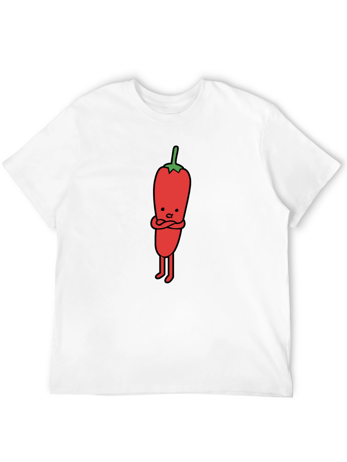Cartoon Chili Pepper Black T-Shirt