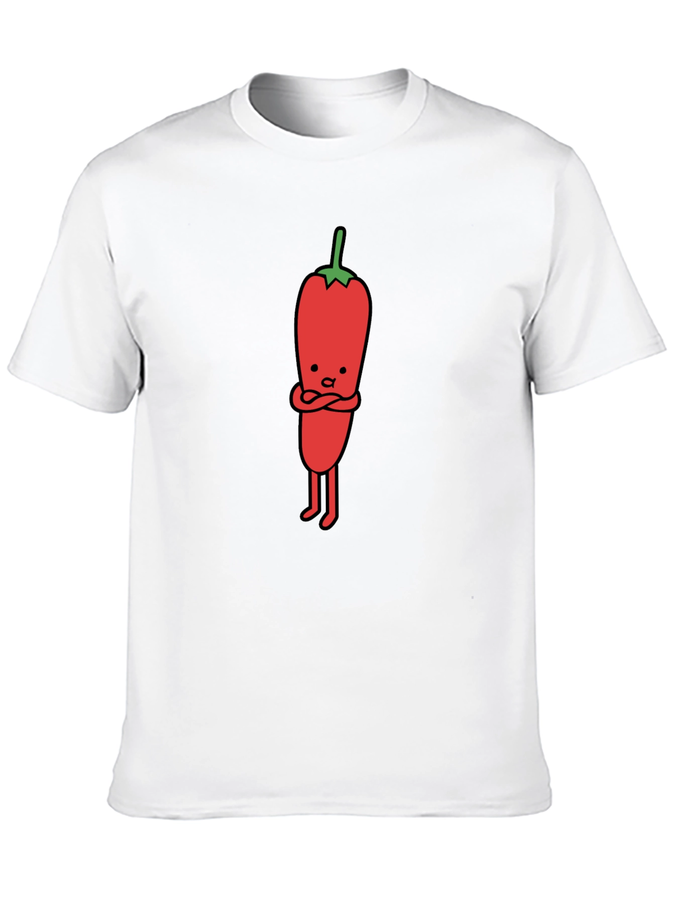 Cartoon Chili Pepper Black T-Shirt