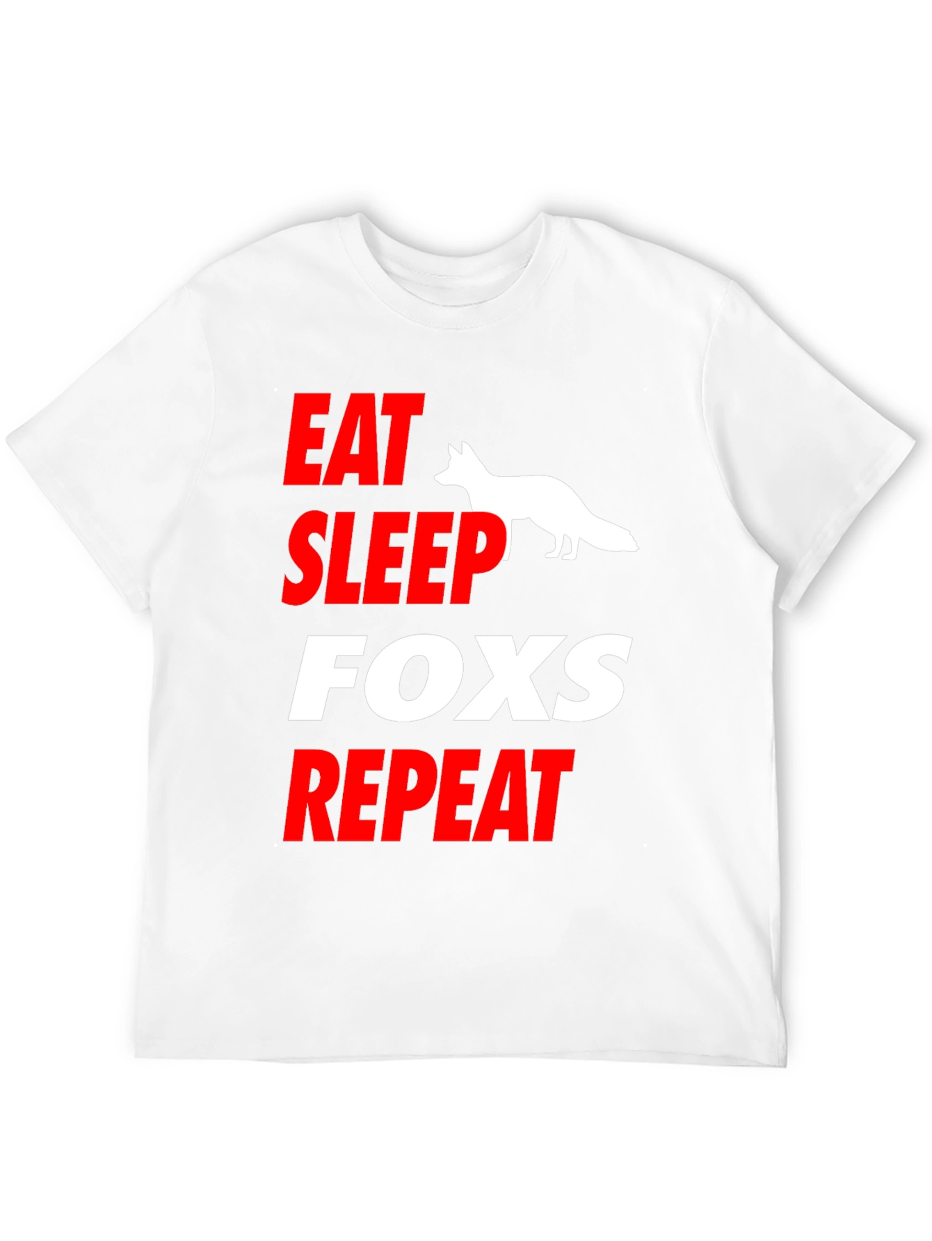 Eat Sleep Fox Repeat T-Shirt Fun Animal Tee