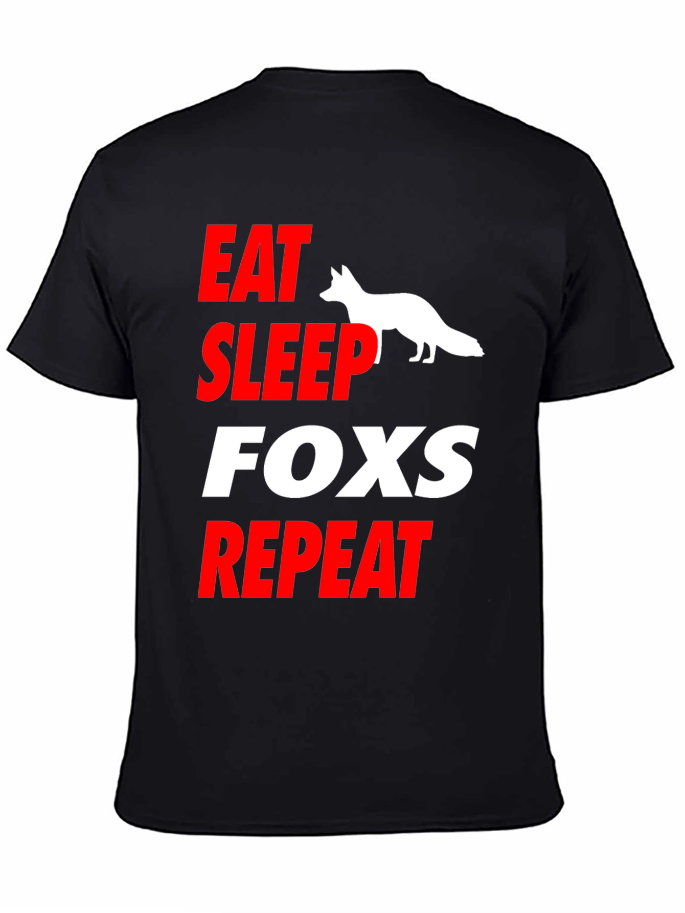 Eat Sleep Fox Repeat T-Shirt Fun Animal Tee