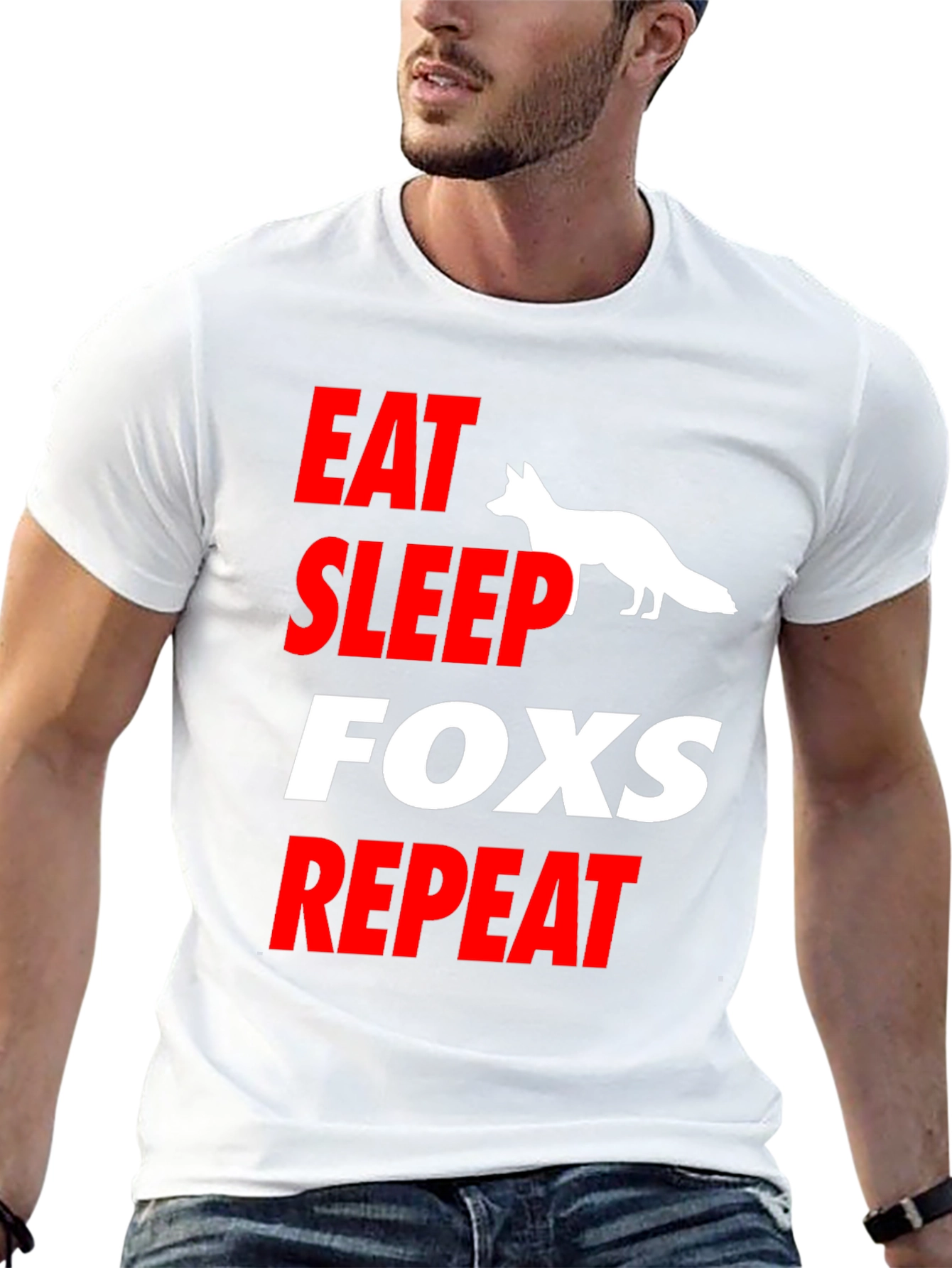 Eat Sleep Fox Repeat T-Shirt Fun Animal Tee