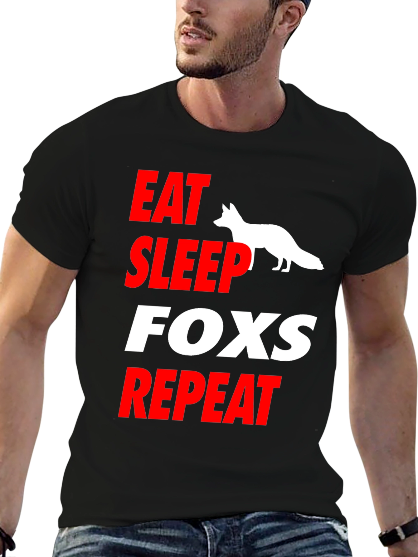 Eat Sleep Fox Repeat T-Shirt Fun Animal Tee
