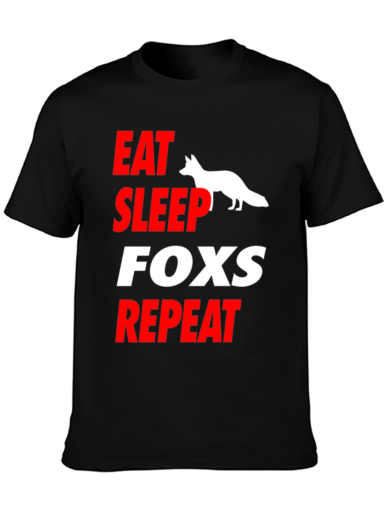 Eat Sleep Fox Repeat T-Shirt Fun Animal Tee