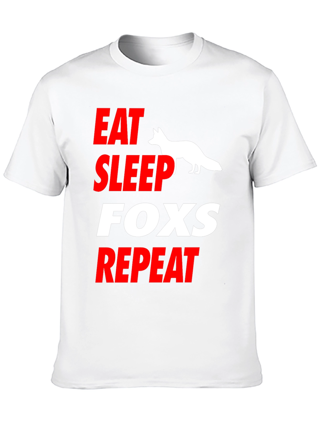 Eat Sleep Fox Repeat T-Shirt Fun Animal Tee