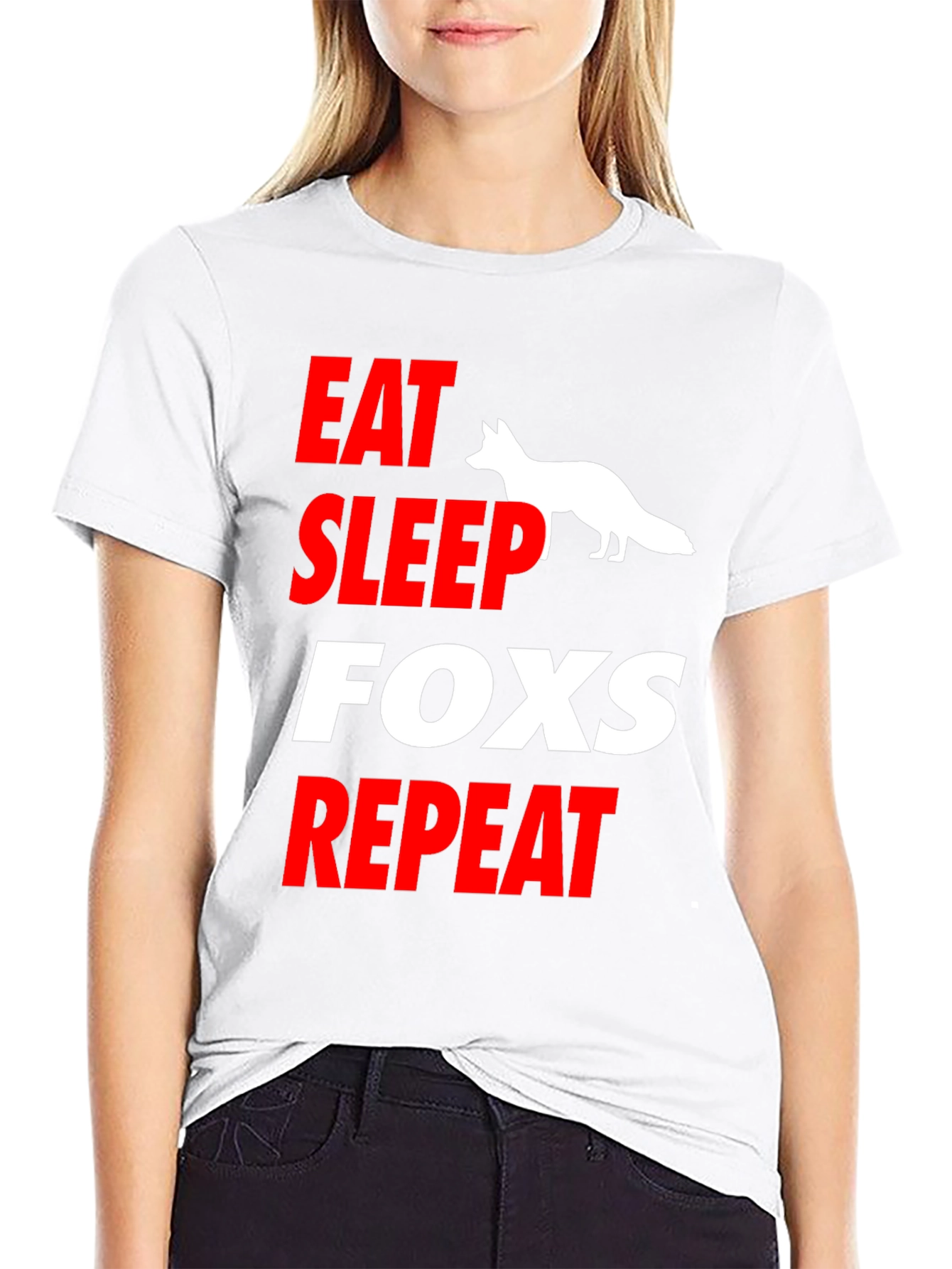 Eat Sleep Fox Repeat T-Shirt Fun Animal Tee