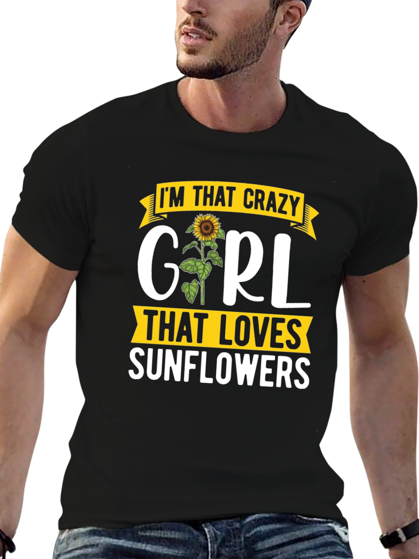 Crazy Girl Sunflower Graphic Tee