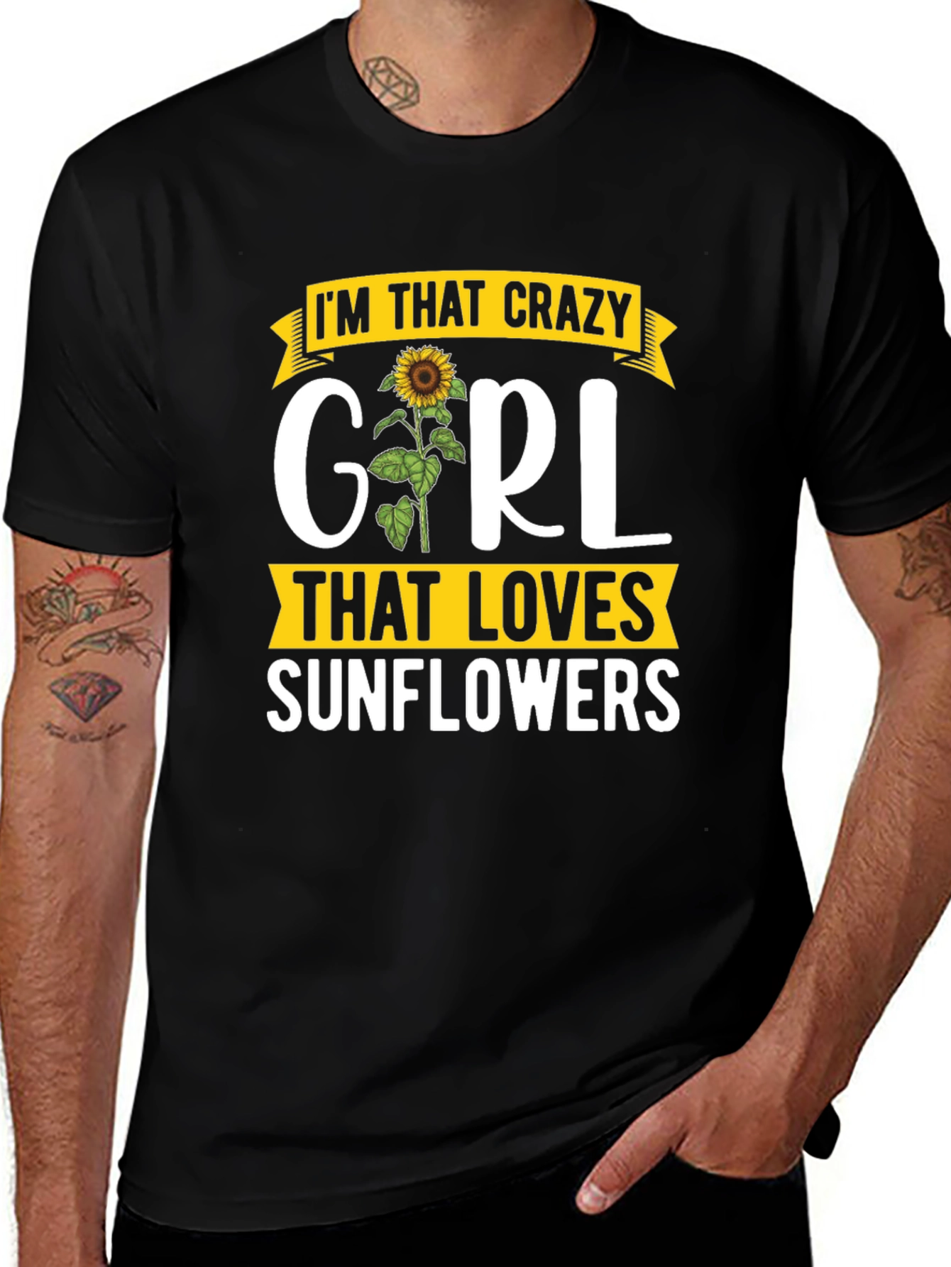 Crazy Girl Sunflower Graphic Tee