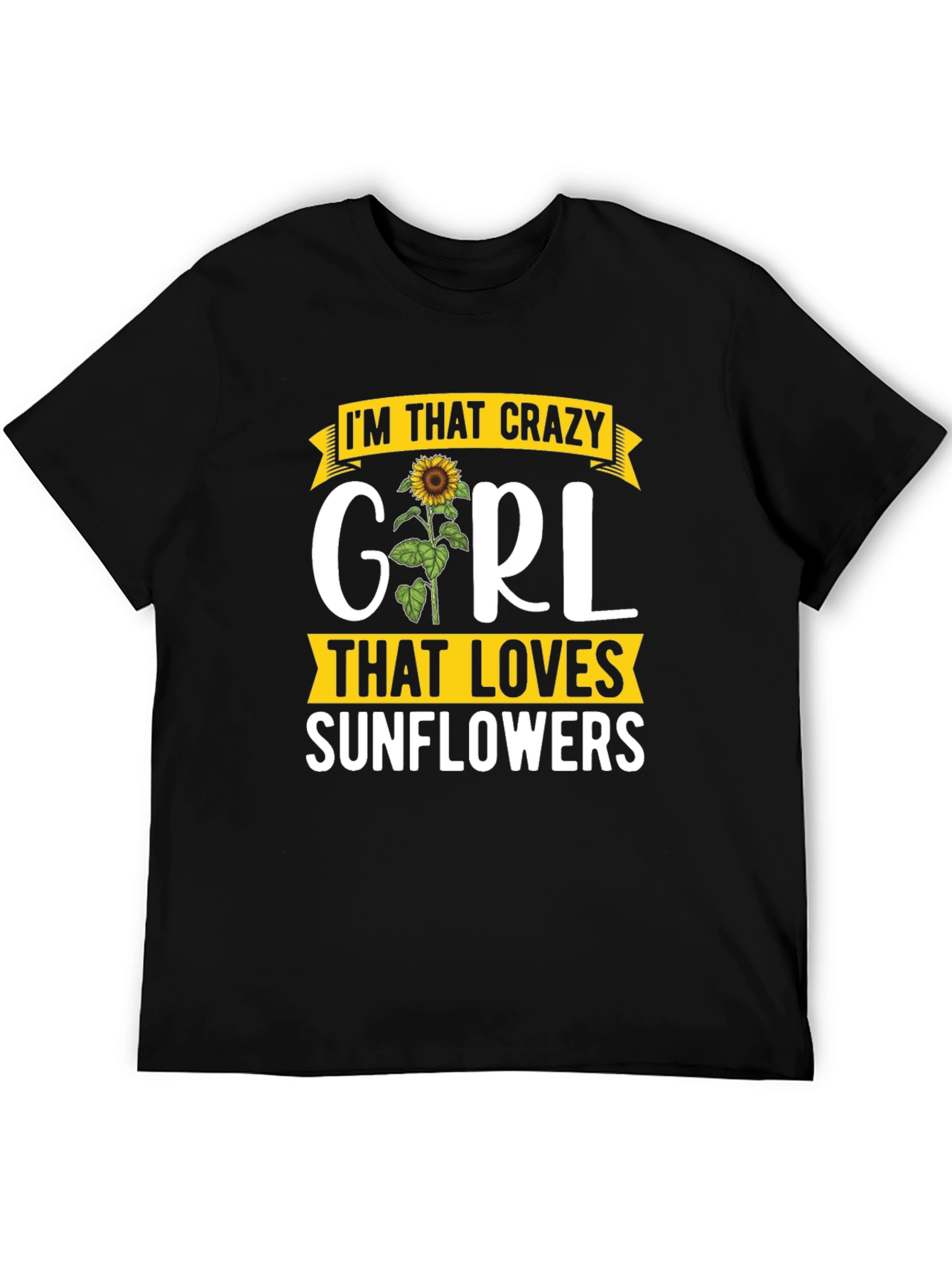 Crazy Girl Sunflower Graphic Tee