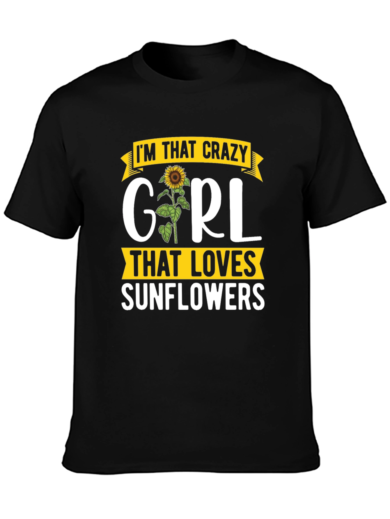 Crazy Girl Sunflower Graphic Tee