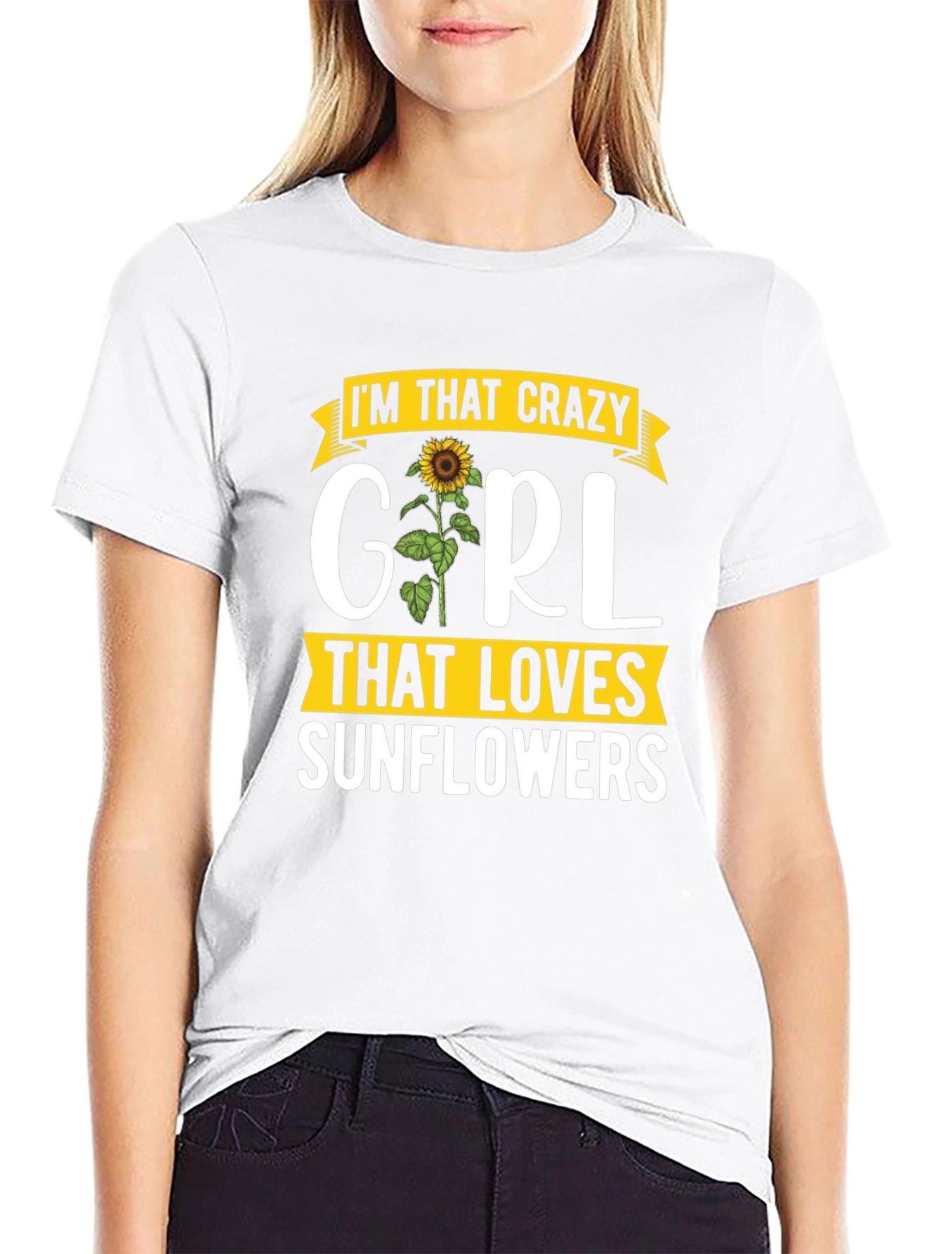 Crazy Girl Sunflower Graphic Tee