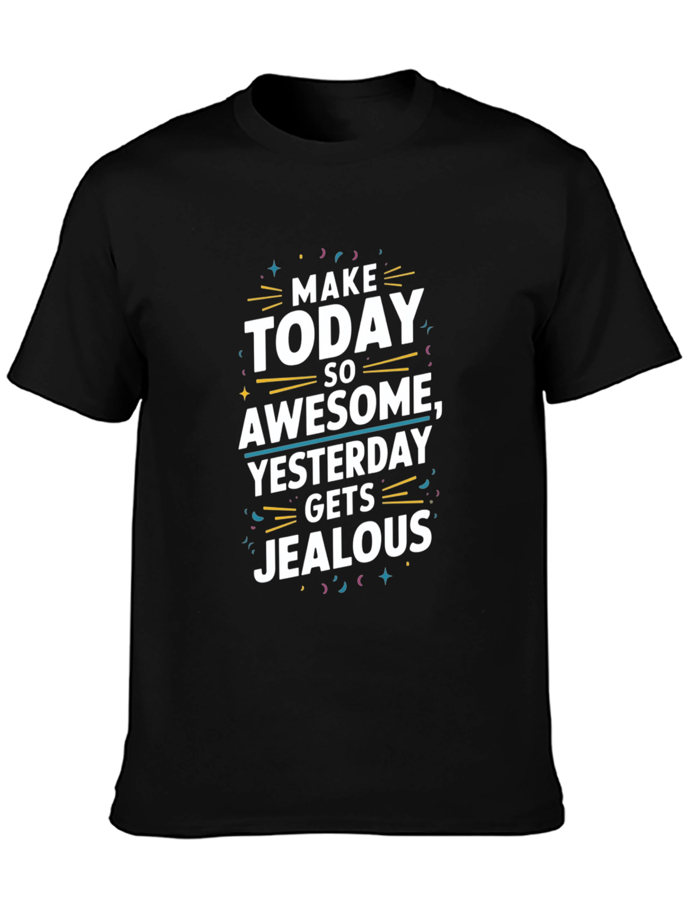 Awesome Today Graphic Tee -  Black Cotton T-Shirt