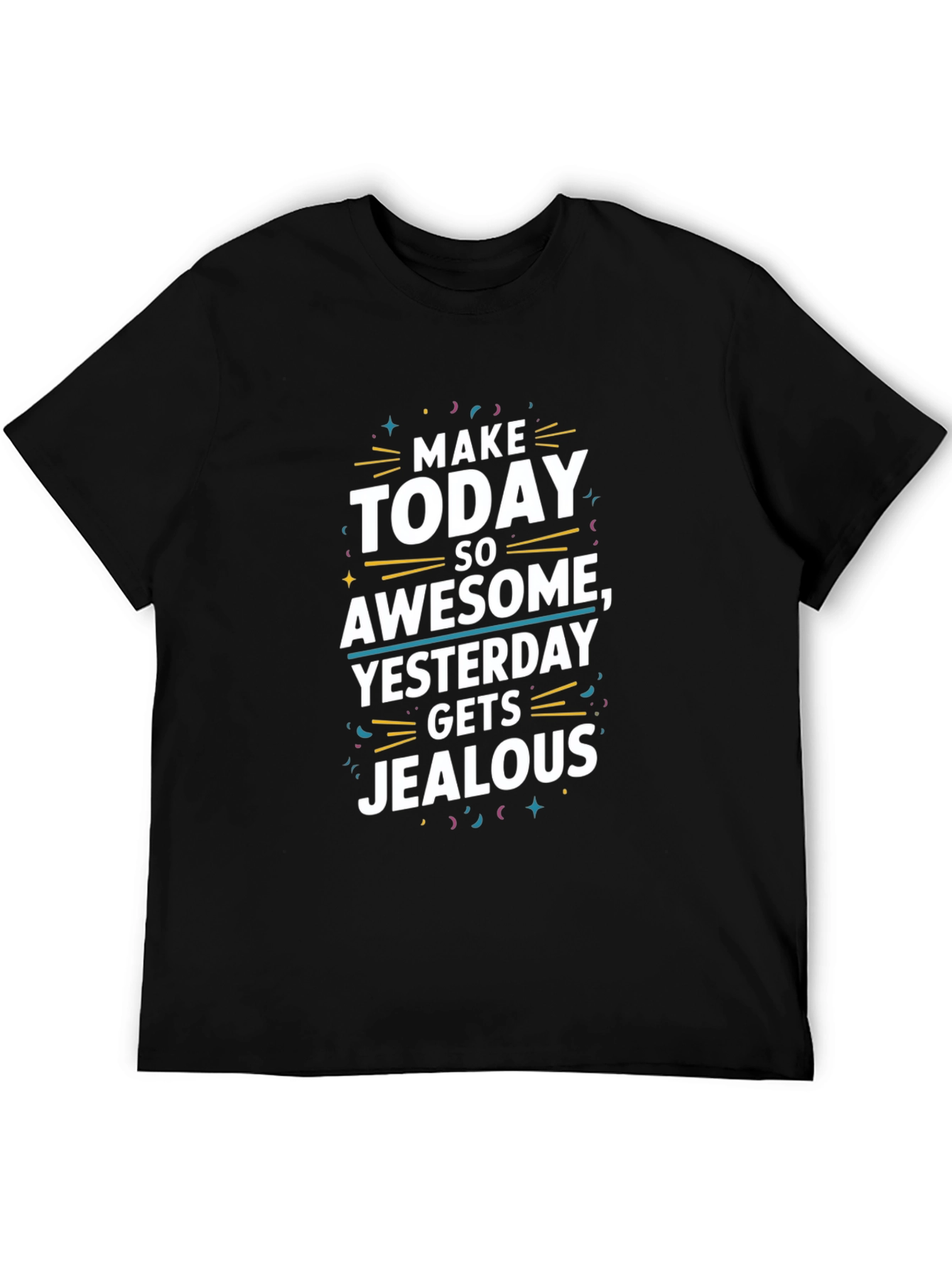 Awesome Today Graphic Tee -  Black Cotton T-Shirt