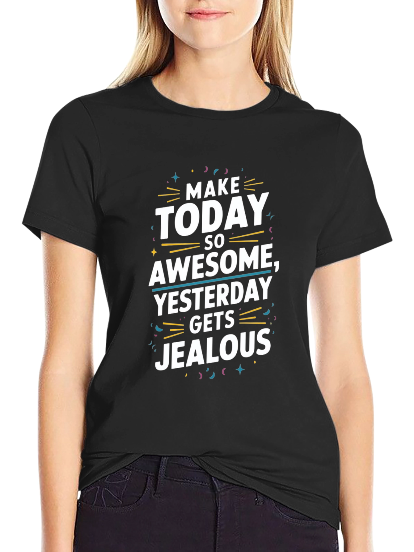 Awesome Today Graphic Tee -  Black Cotton T-Shirt