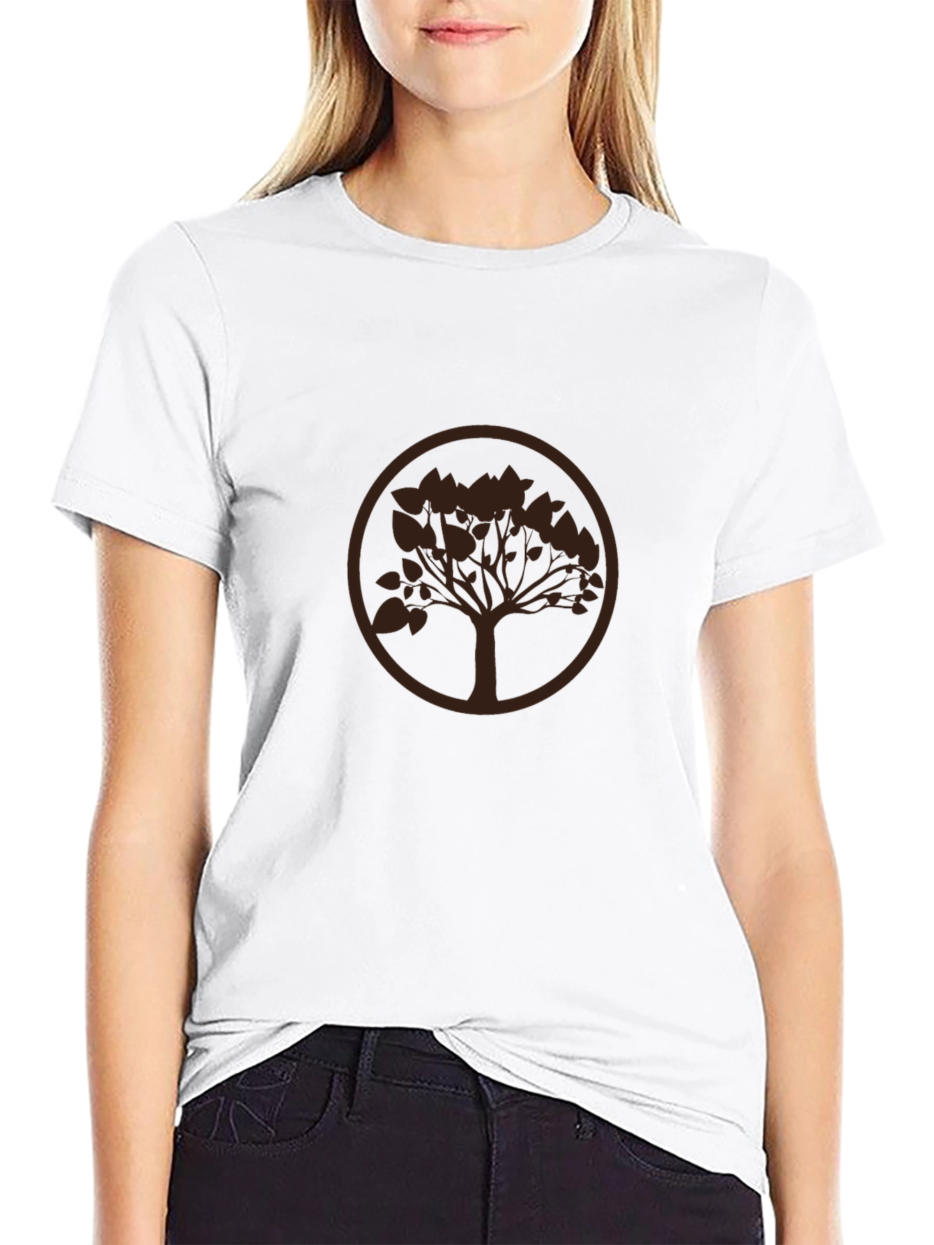 Nature Tree Graphic Tee - Black Casual T-Shirt