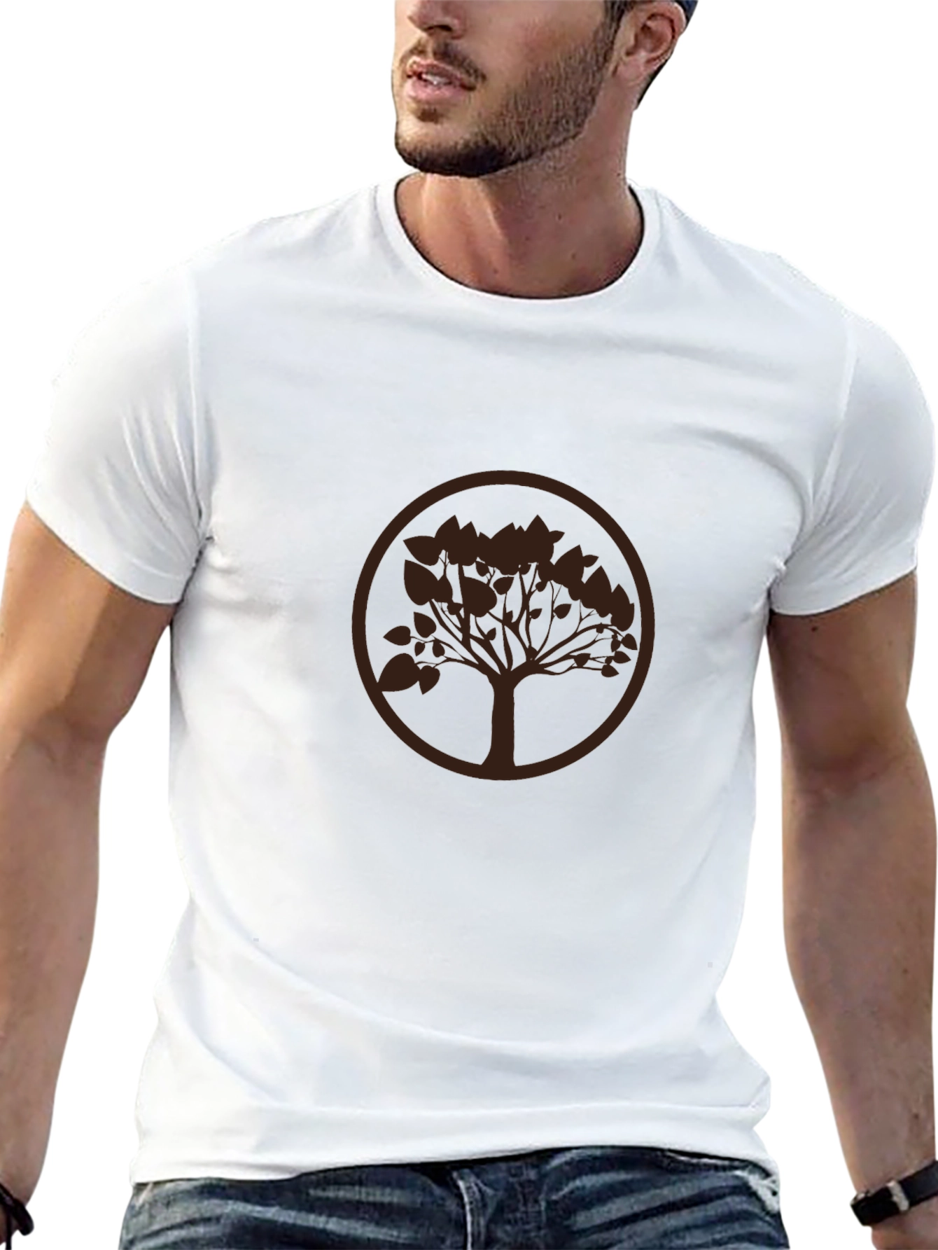 Nature Tree Graphic Tee - Black Casual T-Shirt