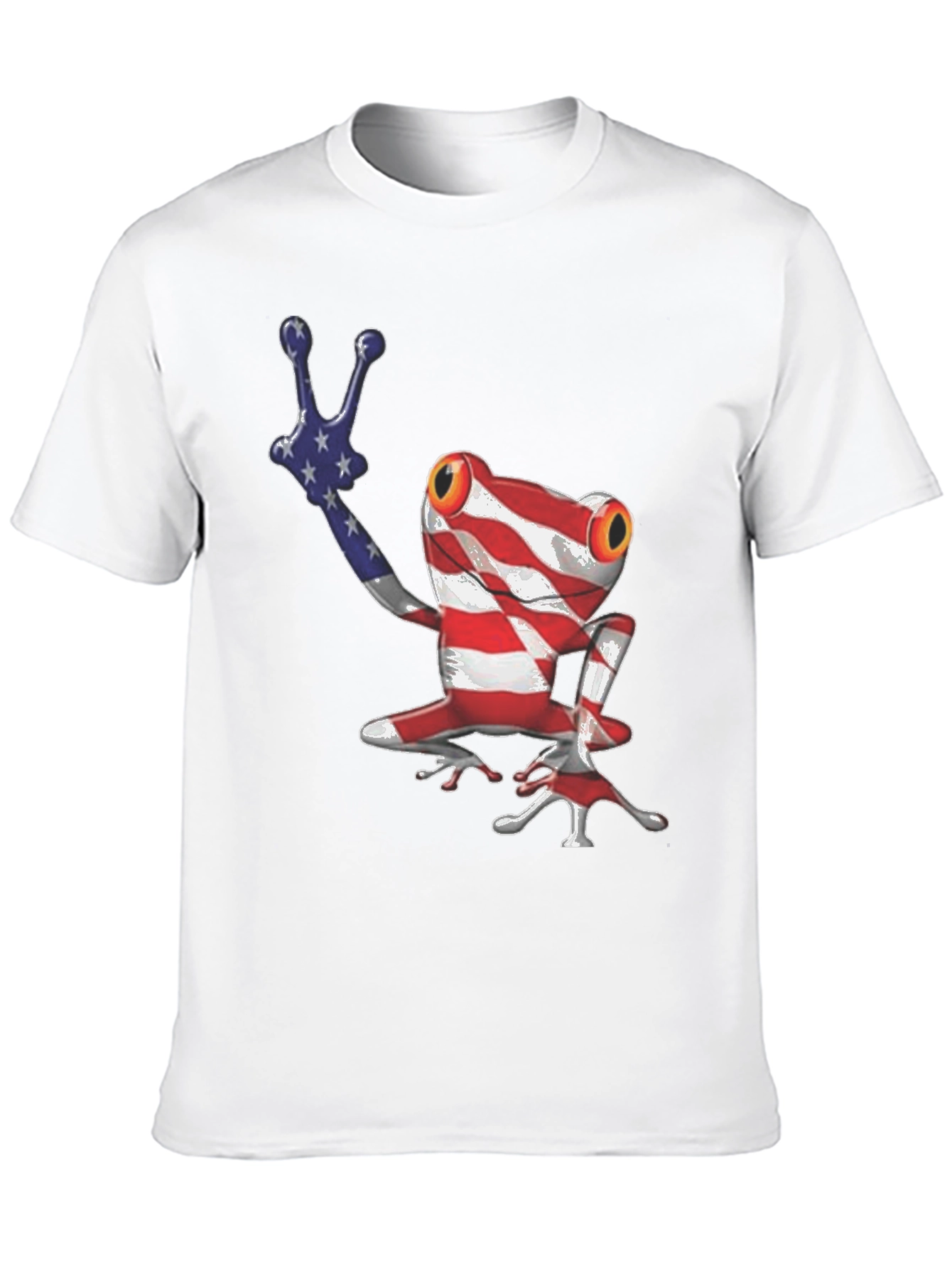Patriotic Frog T-Shirt - American Flag Design