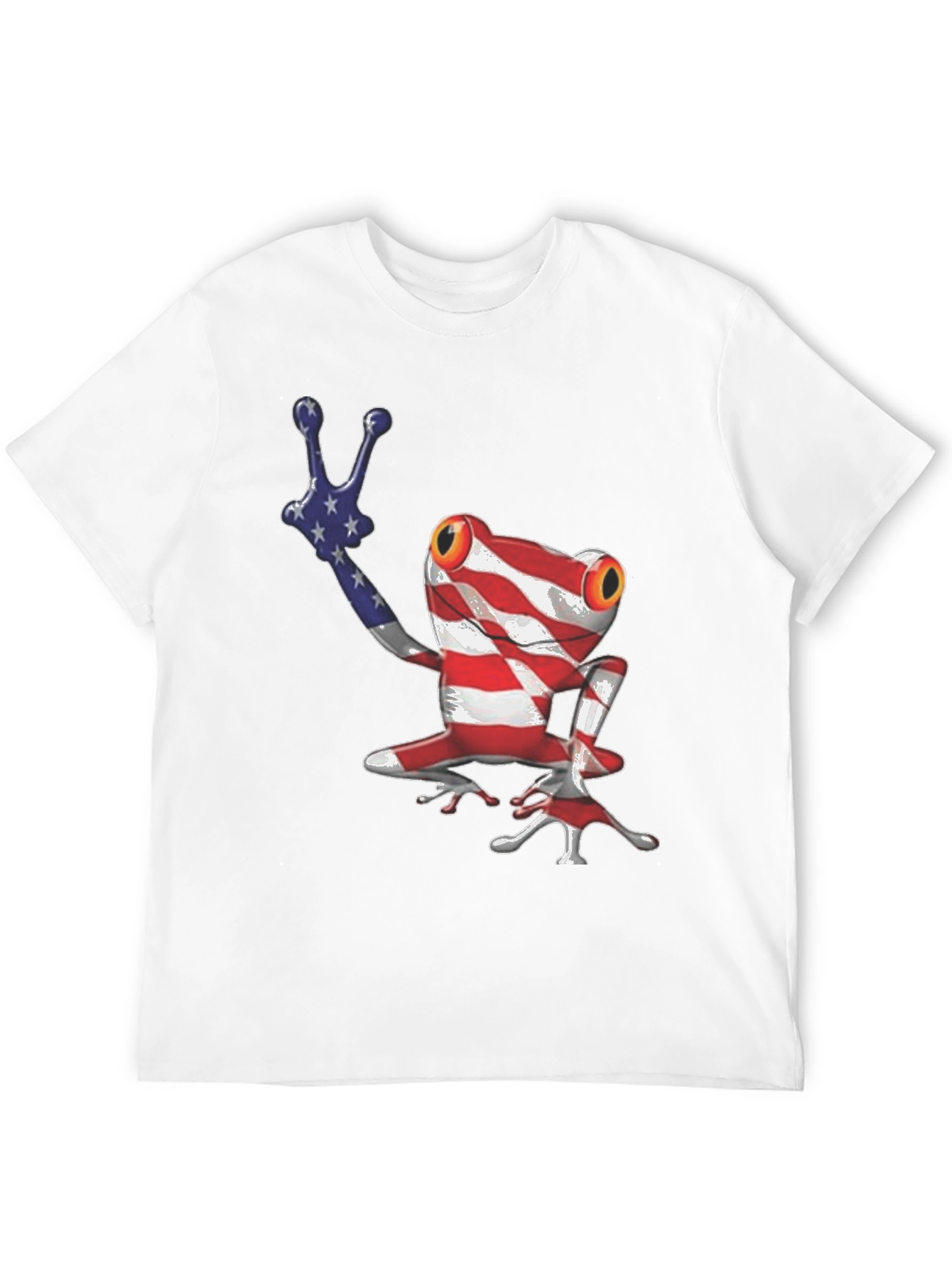 Patriotic Frog T-Shirt - American Flag Design