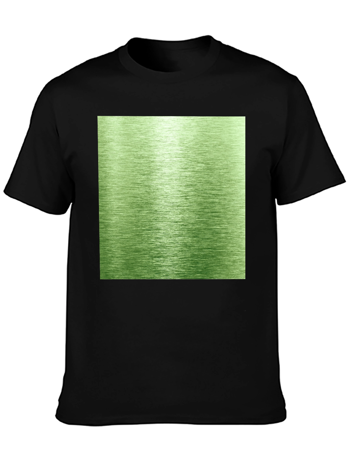 Modern Green Brushed Metal Graphic Tee - Black