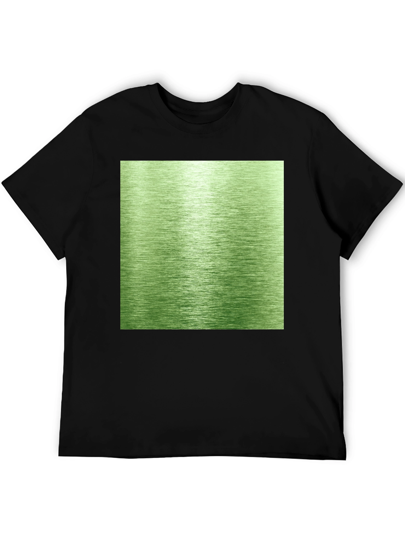Modern Green Brushed Metal Graphic Tee - Black