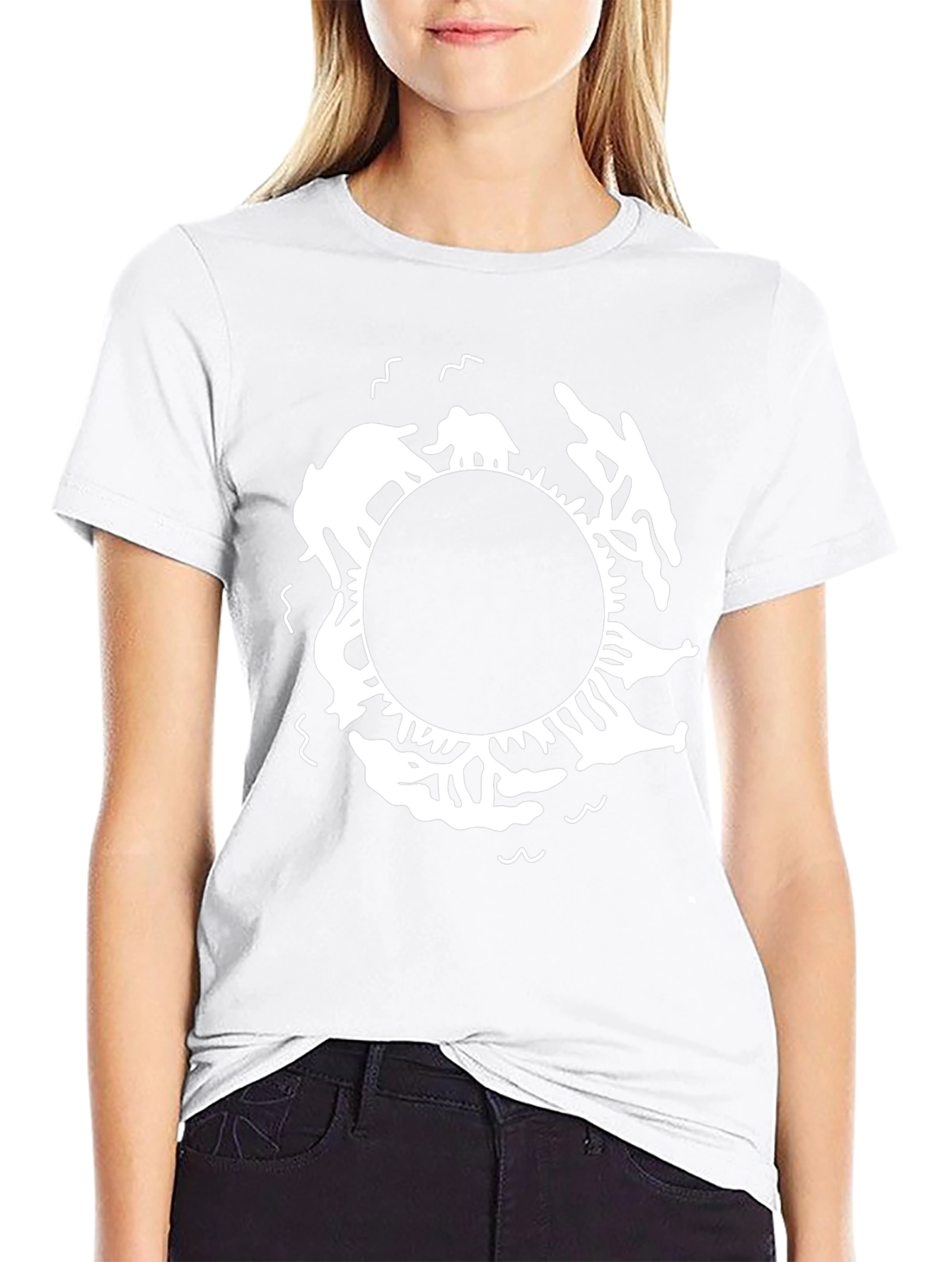 Elephant and Dolphin Circle Graphic Tee