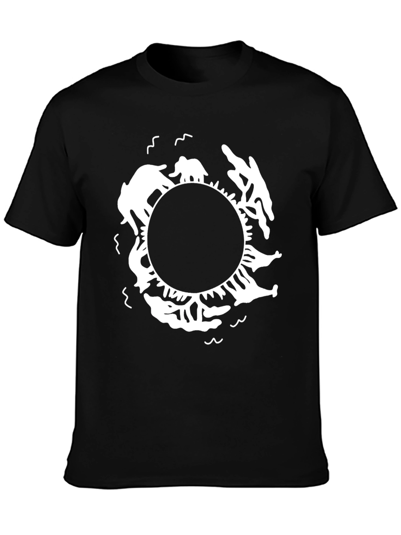 Elephant and Dolphin Circle Graphic Tee