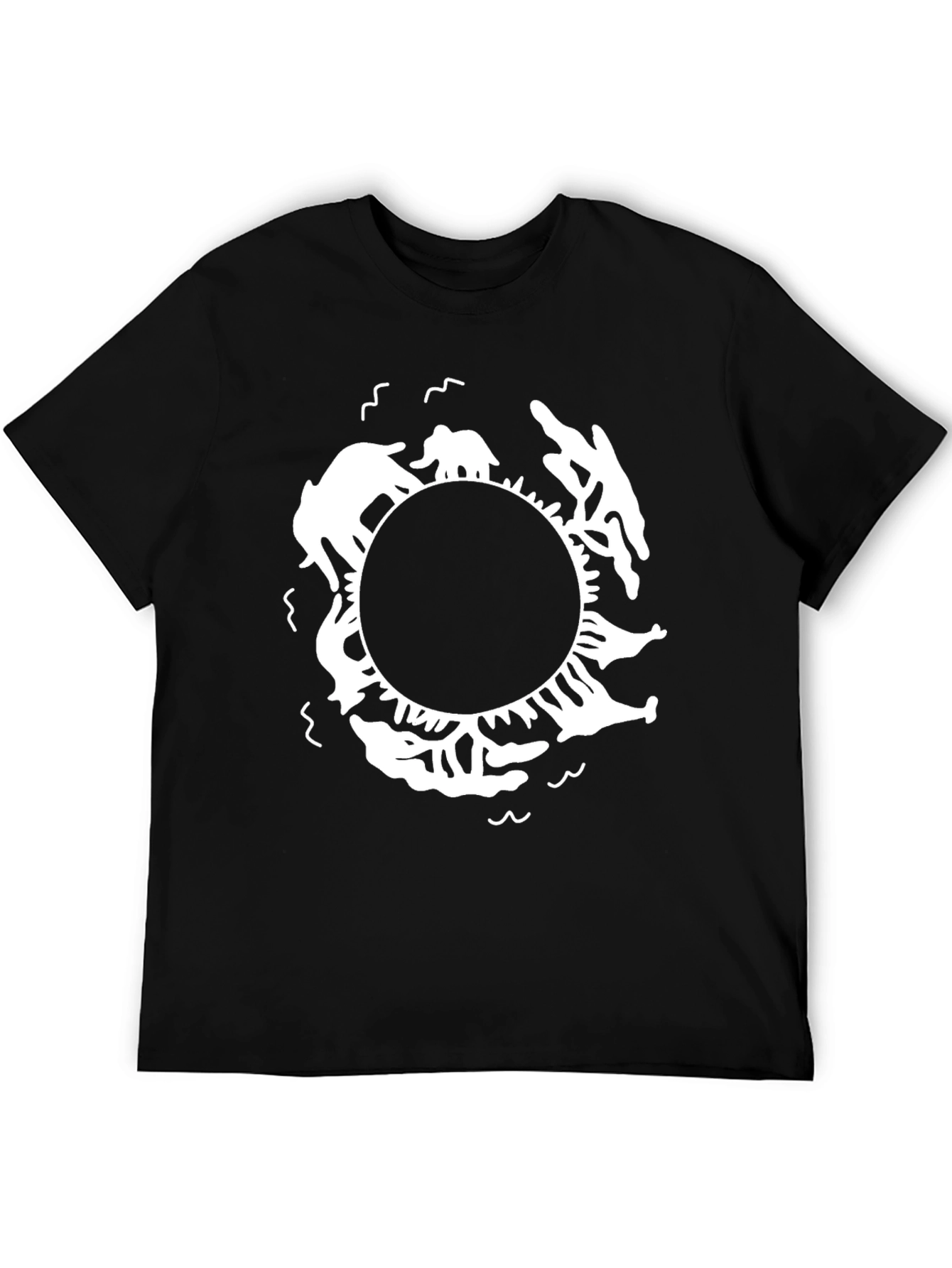 Elephant and Dolphin Circle Graphic Tee