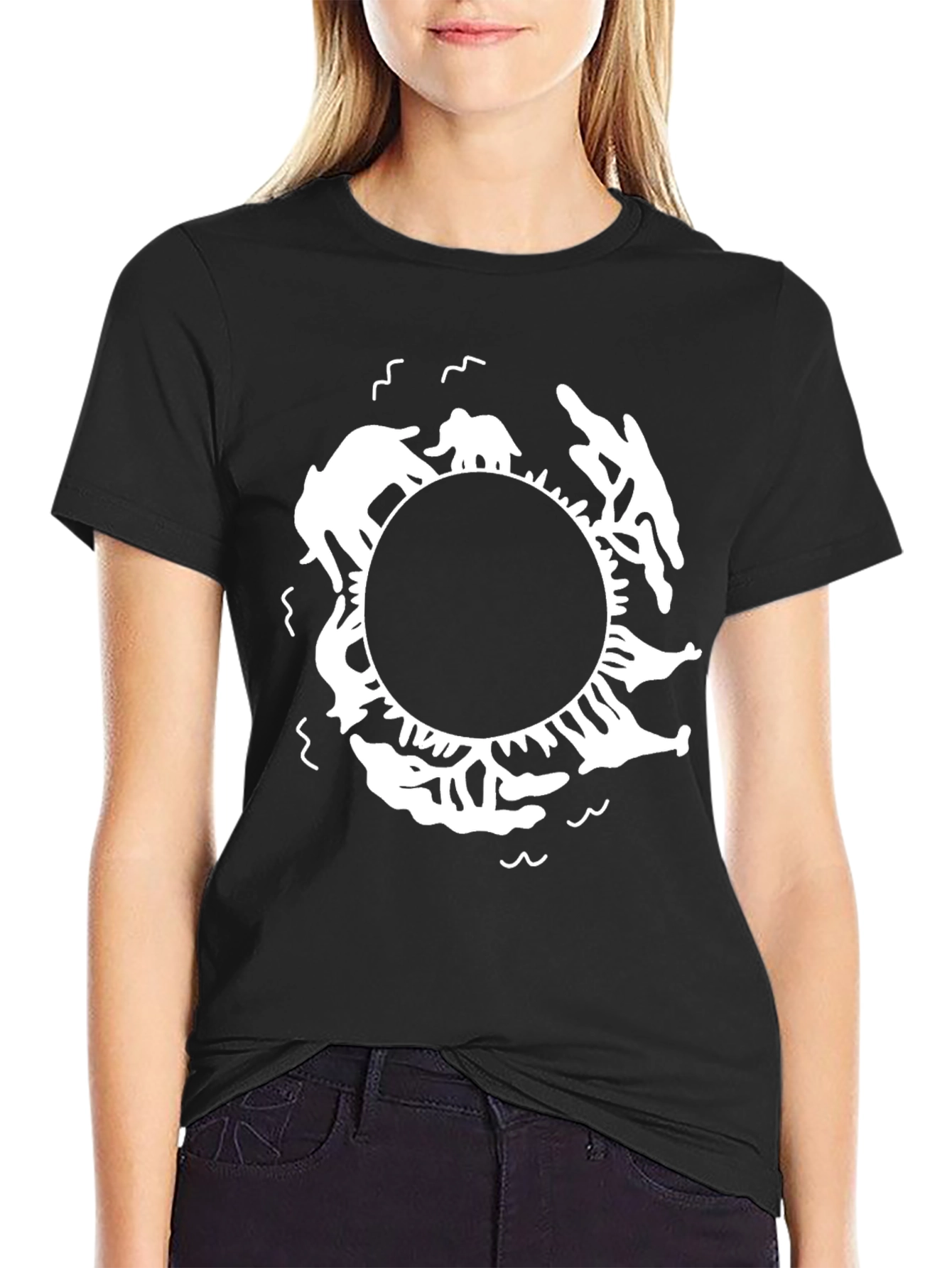Elephant and Dolphin Circle Graphic Tee