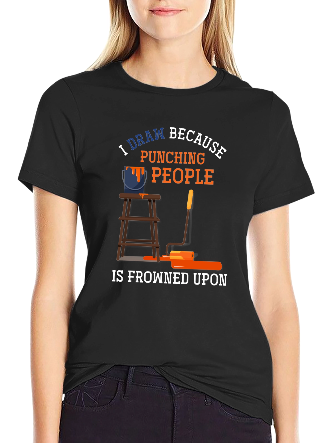 I Draw Because Punching People T-Shirt