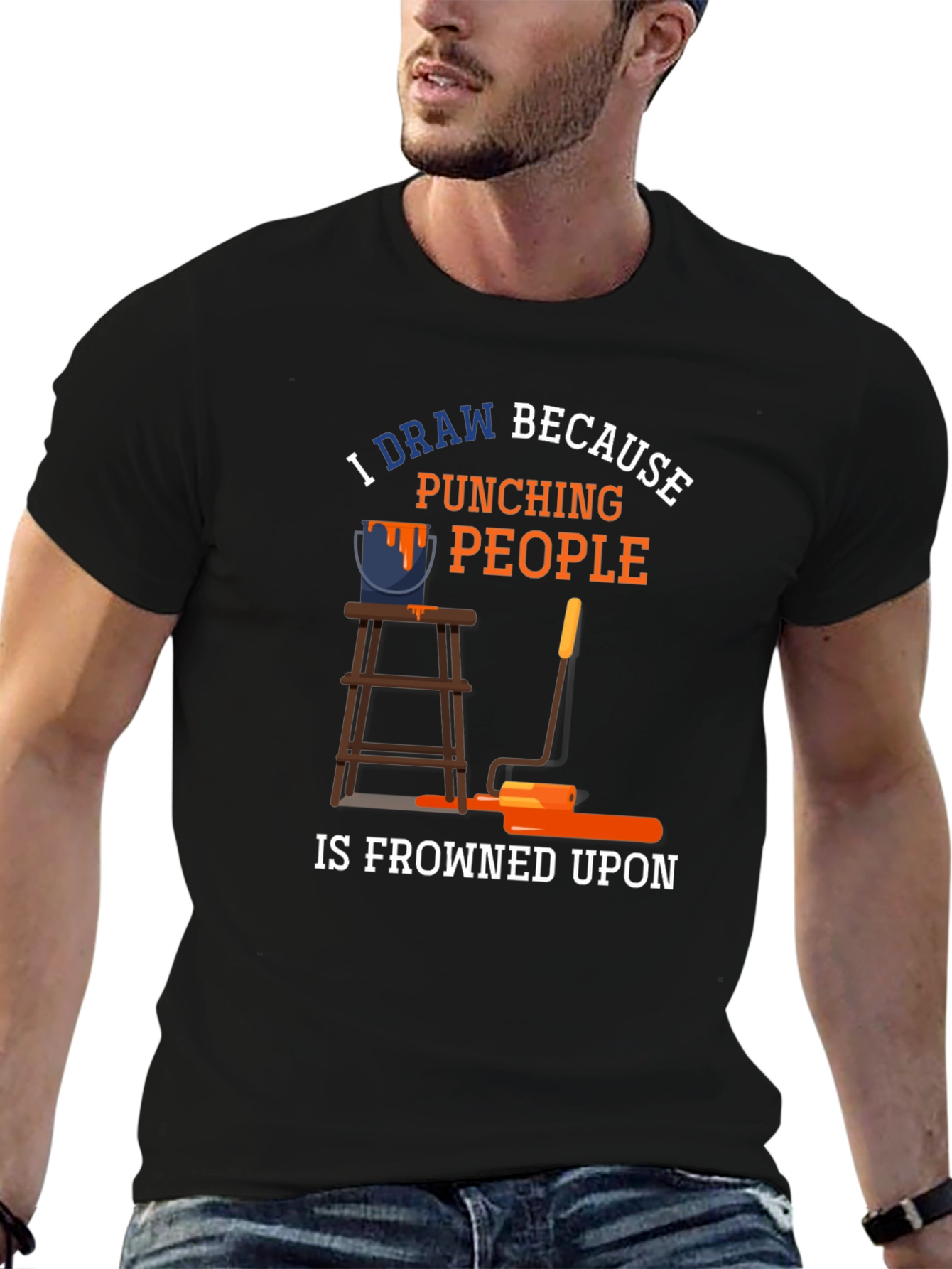 I Draw Because Punching People T-Shirt