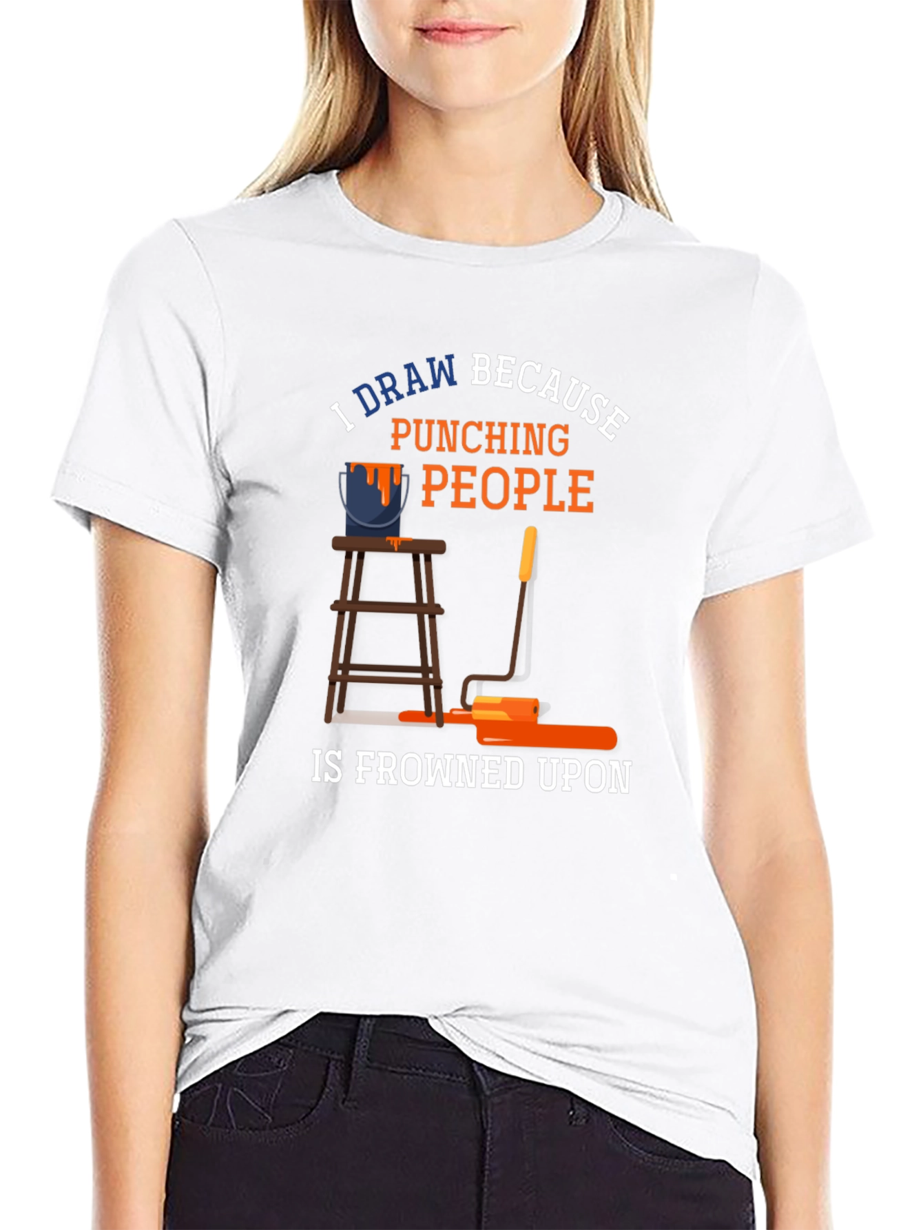 I Draw Because Punching People T-Shirt